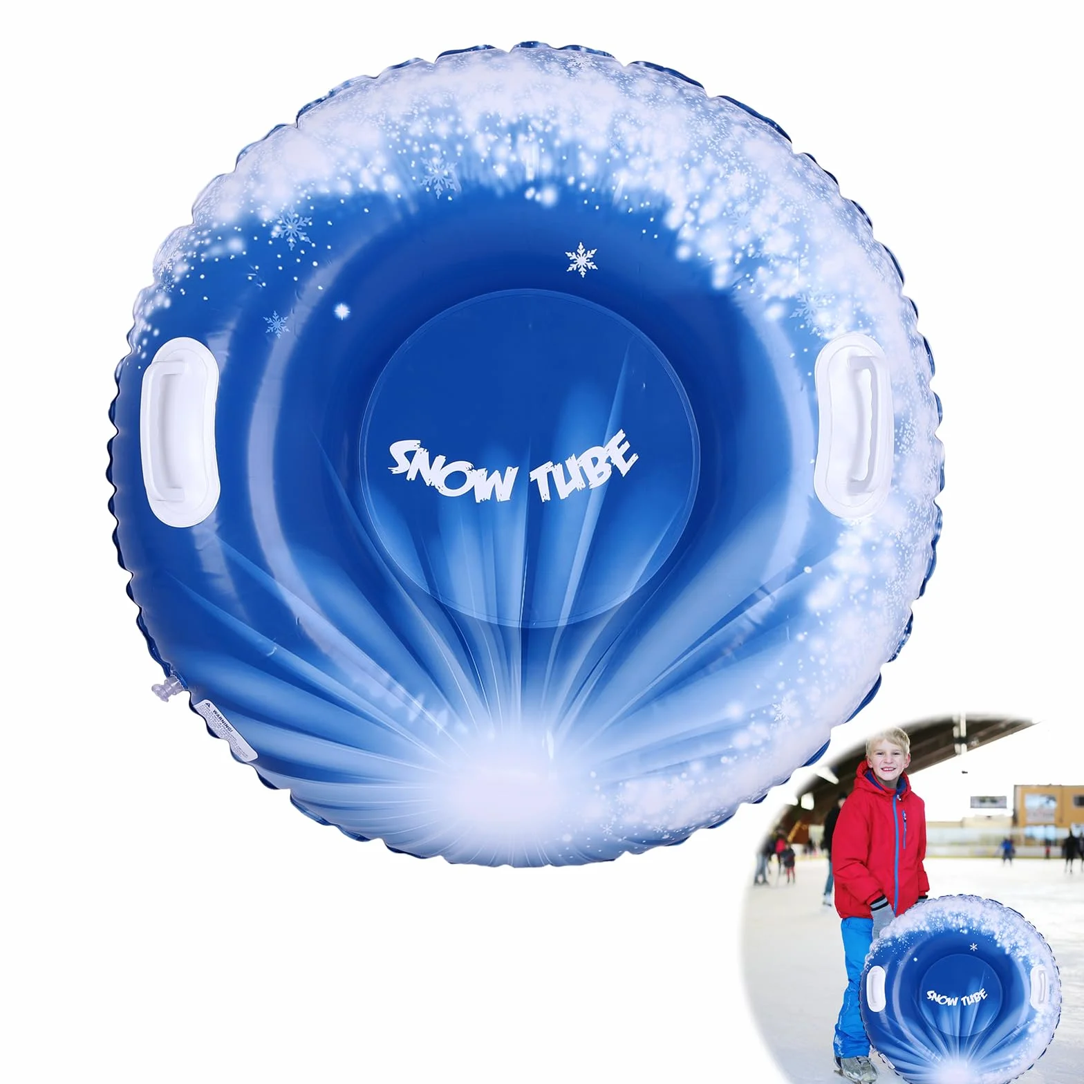 Tubo de nieve inflable 35 pulgadas con 2 asas para niños y adultos