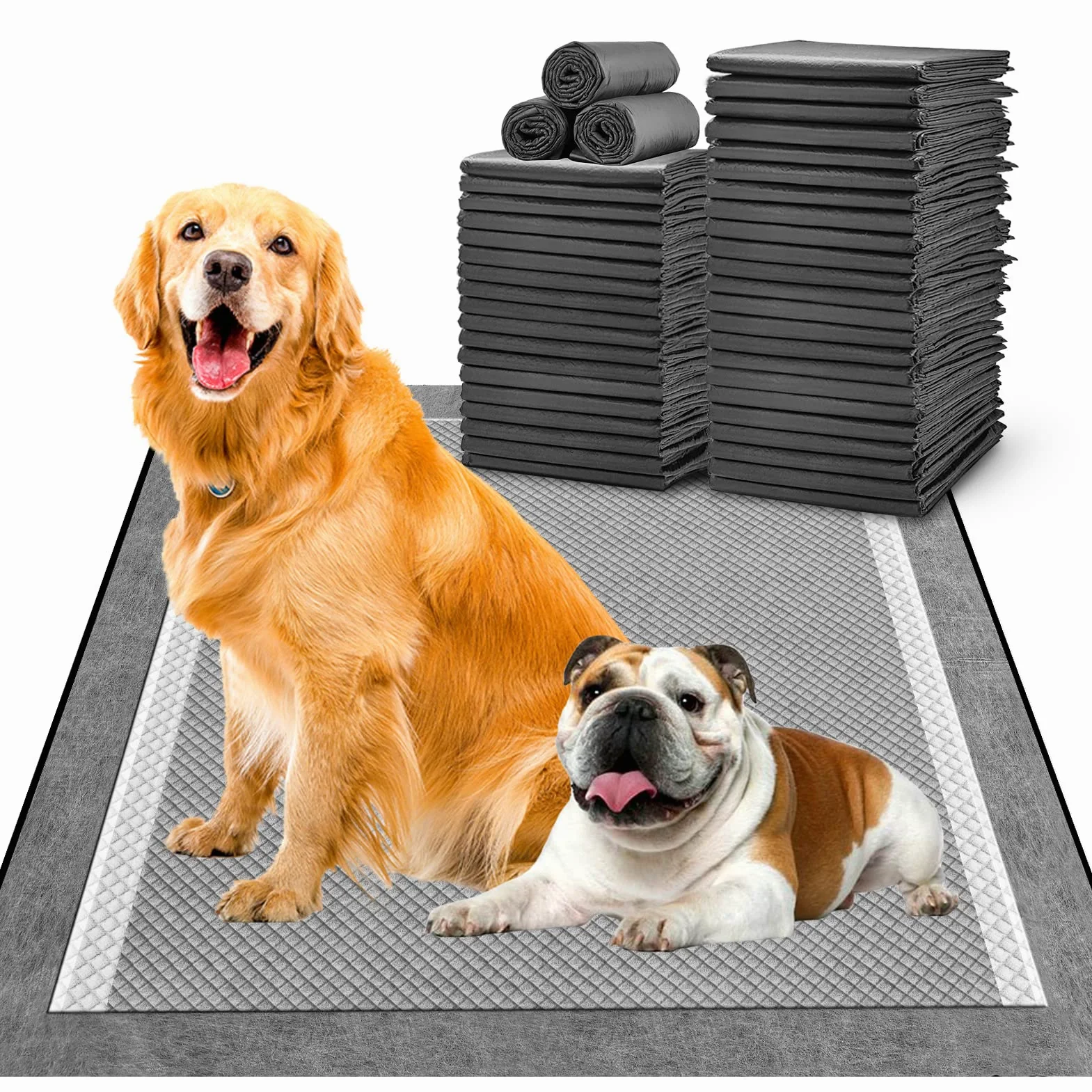 MIZOK Almohadillas de carbono para orina de perro de 71 x 86 cm, 40 unidades