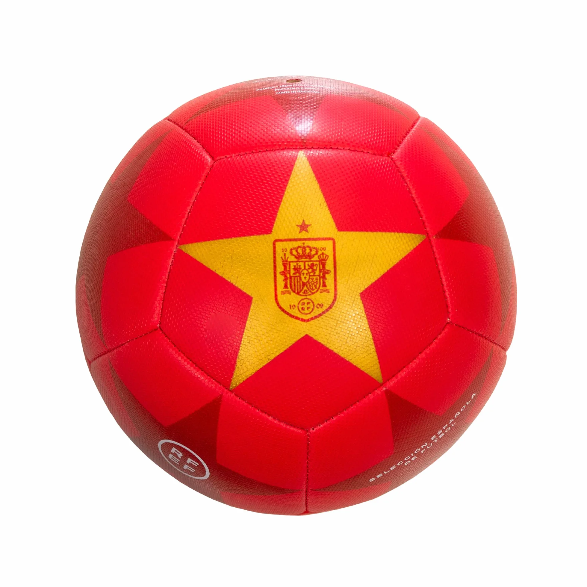 RFEF Balón de Fútbol Oficial Mundial 2022 Talla 5 Rojo con Escudo España y Estrella