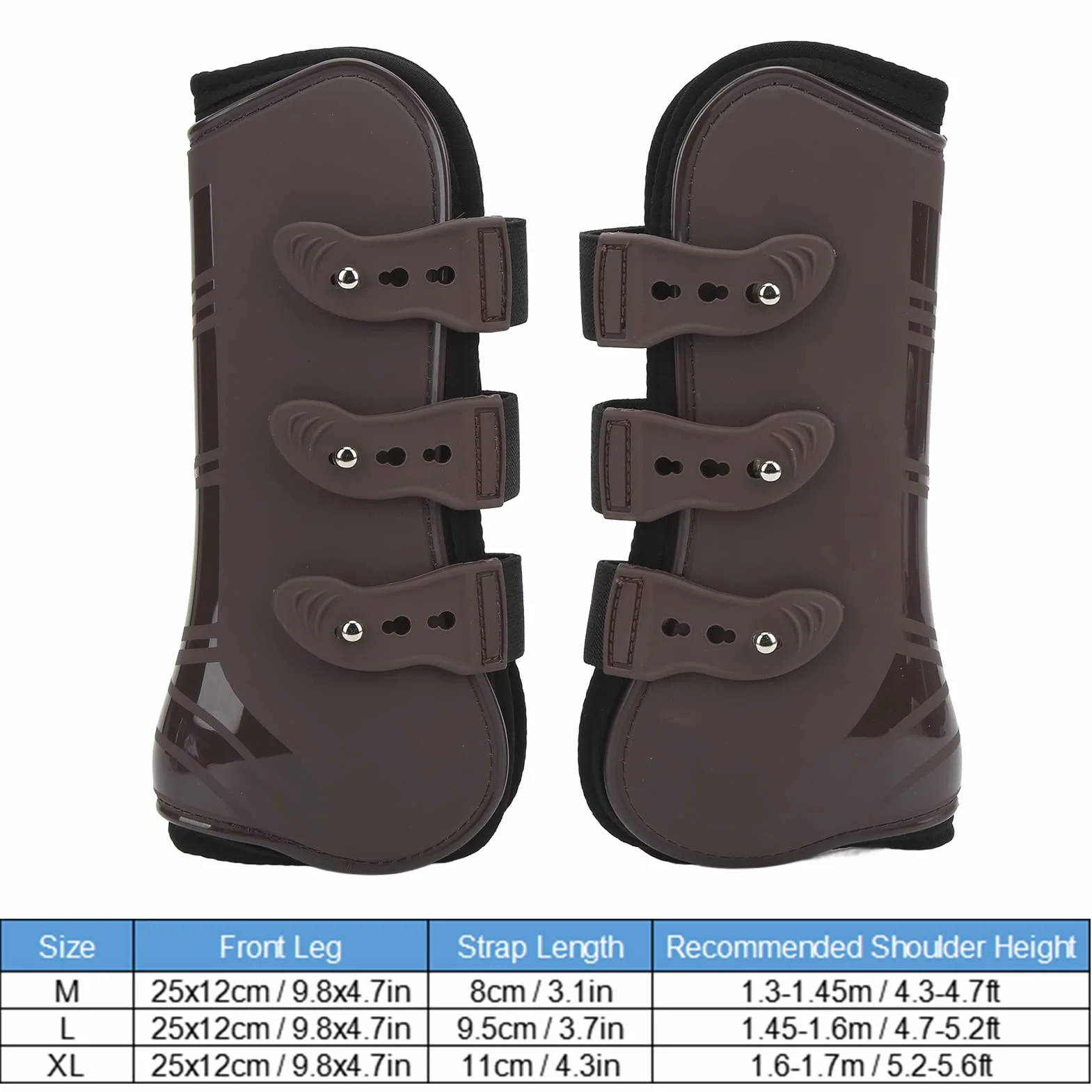 Cyrank 2 Botas Protectoras para Tendón De Caballo, Botas para Caballos, Patas Delanteras, Botas De Soporte para Patas Delanteras De Caballo, Entrenamiento De Resistencia (L)