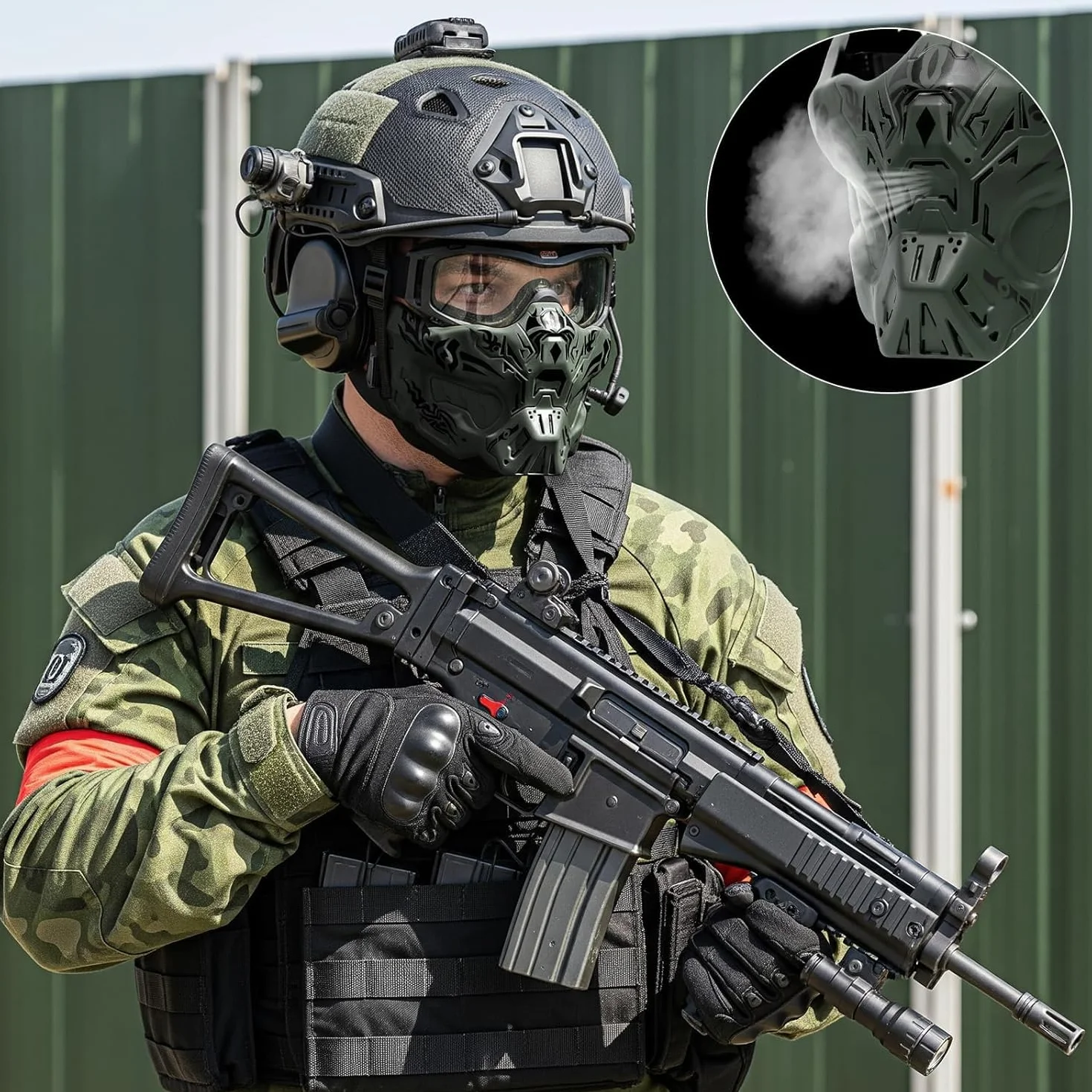 Máscara de media cara para airsoft paintball protección táctica antiempañamiento Halloween cosplay