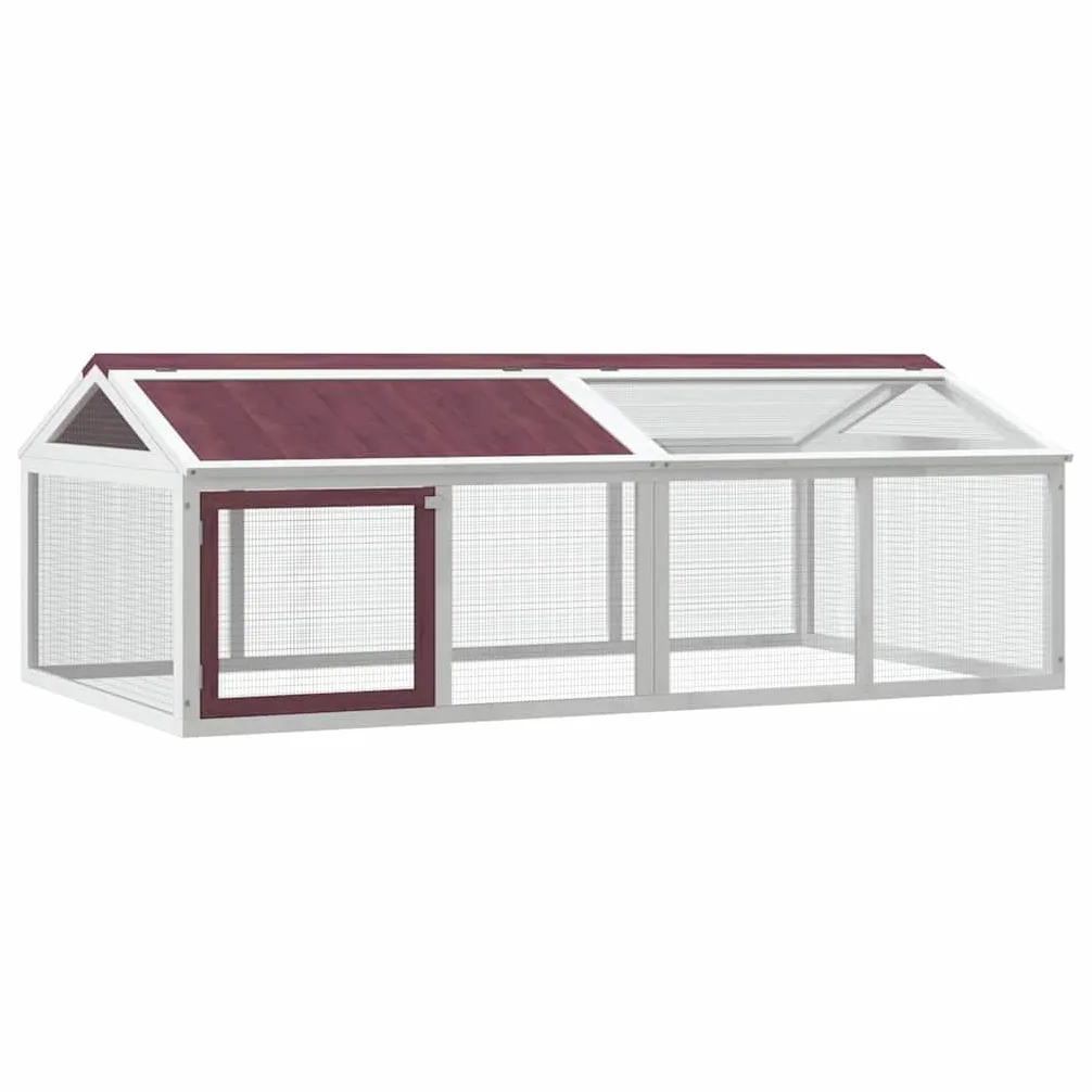 Recinto para animales pequeños, 200 x 112,5 x 74 cm, madera de pino | Espacioso recinto de jardín para animales pequeños hecho de pino macizo con techo plegable y puerta para una fácil limpieza.