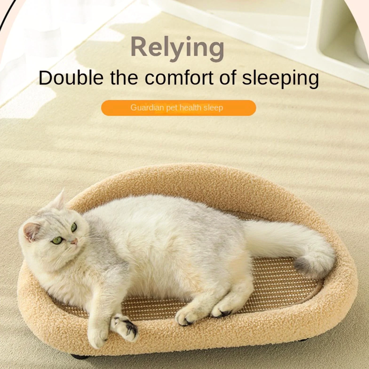 Cama Rascador para Gatos Sala Cama Estilo Lounge Tamaño Grande de Sisal | Rascador con Forma de Sofá para Interiores, Apartamento, Dormitorio, Patio, Balcón, Porche, Terraza, Hogar