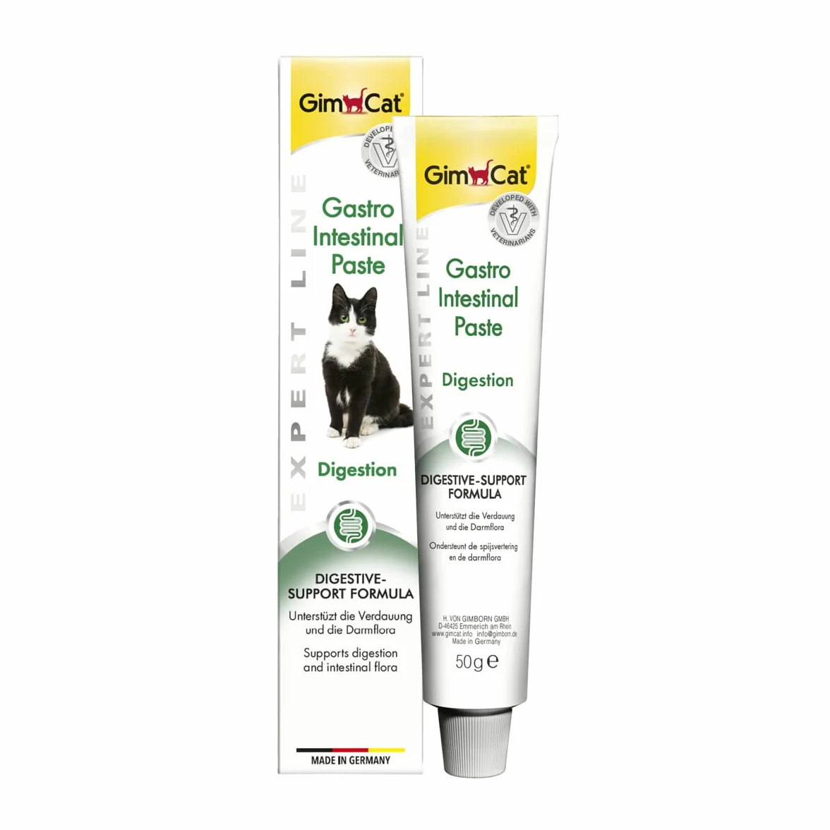 GimCat EXPERT LINE Gastro Intestinal, Pasta funcional para gatos - Protección del sistema digestivo, favorece la salud intestinal, tiene un efecto prebiótico - 1 tubo (1 x 50 g)