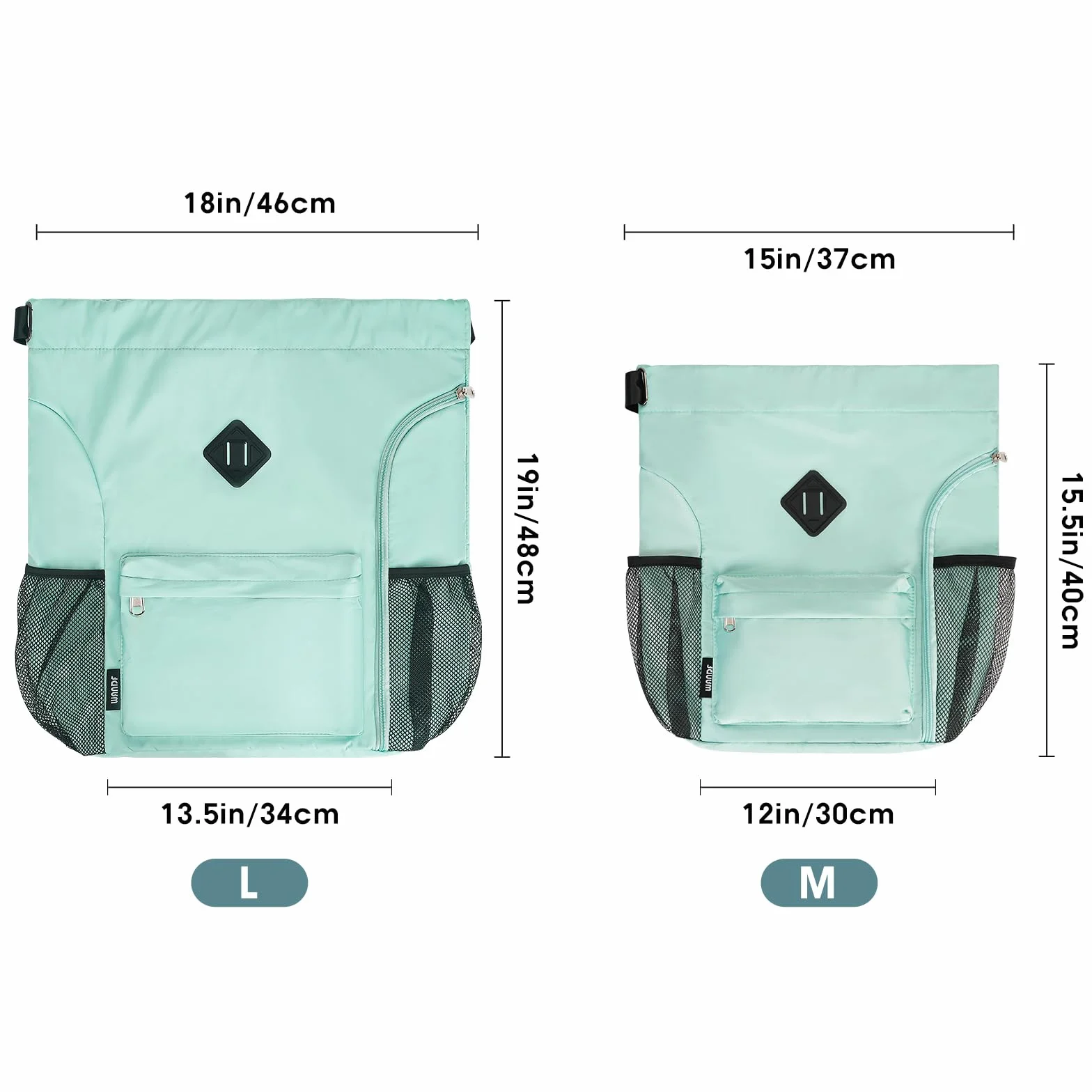 WANDF Mochila de deporte con compartimento para zapatos, resistente al agua, Verde Menta