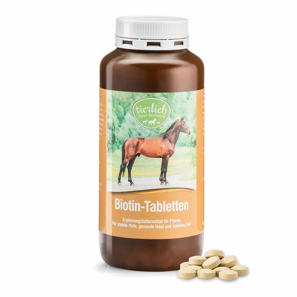 Biotina para Caballos – Pastillas para Cascos Fuertes y Flexibles, Mejora de Piel y Pelaje, Vitamina B8 para Equinos – 50 Días, Fácil Dosificación