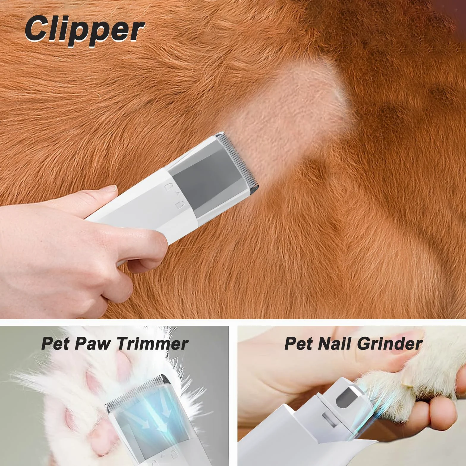 Kit De Aseo Para Mascotas, Aspiradora Profesional 6 En 1 Para Pelo De Perro, Limpiador De Patas De Gato Con 13000 PA, Herramienta Para Eliminar El Pelo Suelto, Con Cortaúñas Y Depósito Para Polvo