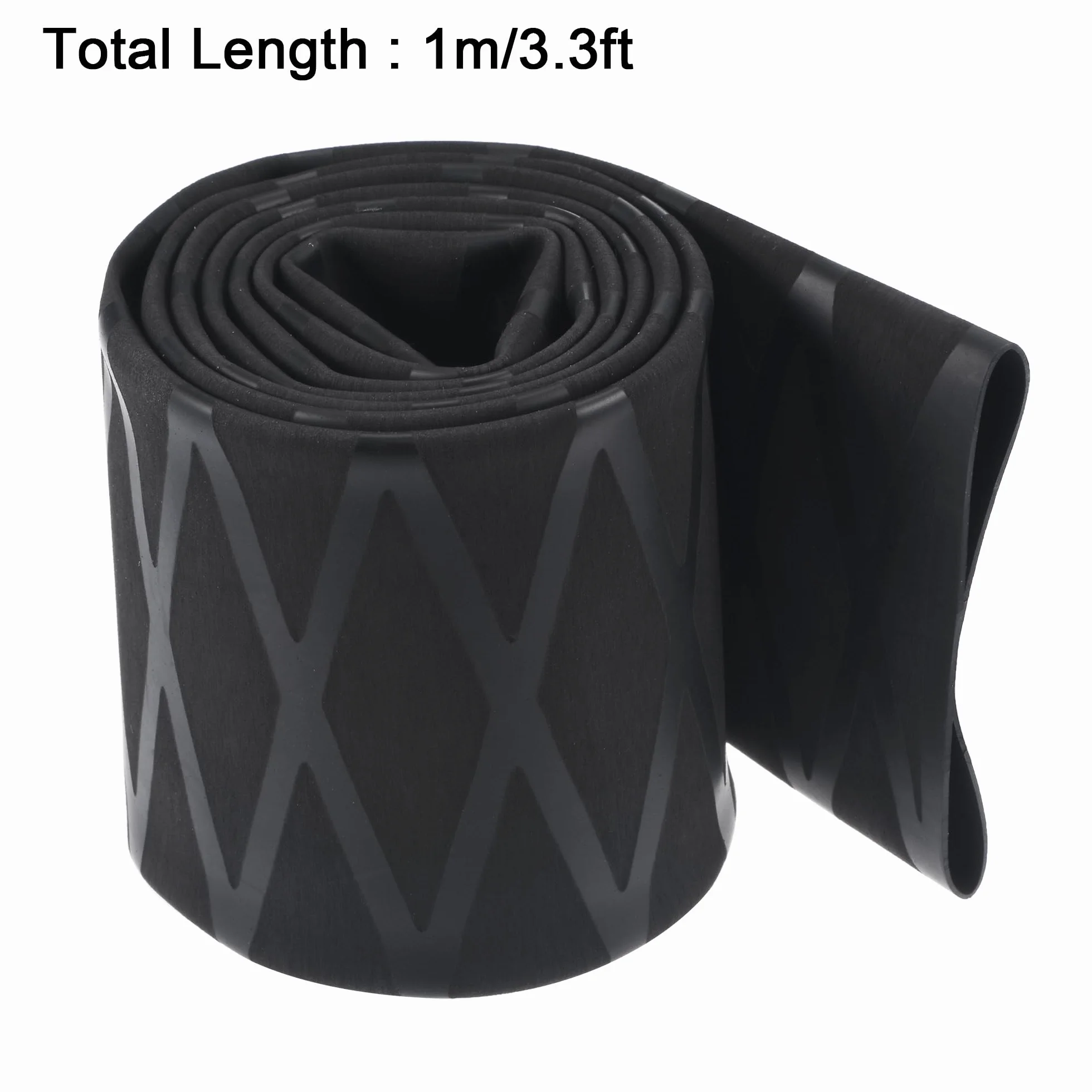 Sourcing Map Termorrectráctil Envoltura Tubería para Pescar Cañas Puños 45mm 72mm 3.3pies 1.8:1 Relación Negro