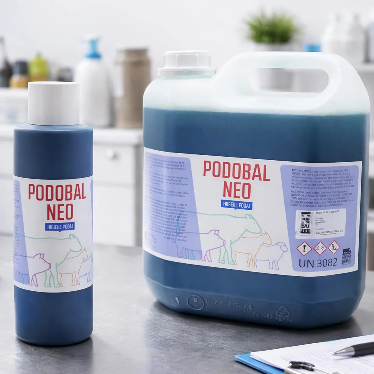 LABORATORIOS PINO Podobal Neo Higiene Podal para Ganado – Programa Preventivo de Cuidado de Pezuñas – Uso en Baños Podales – Envase 1 L