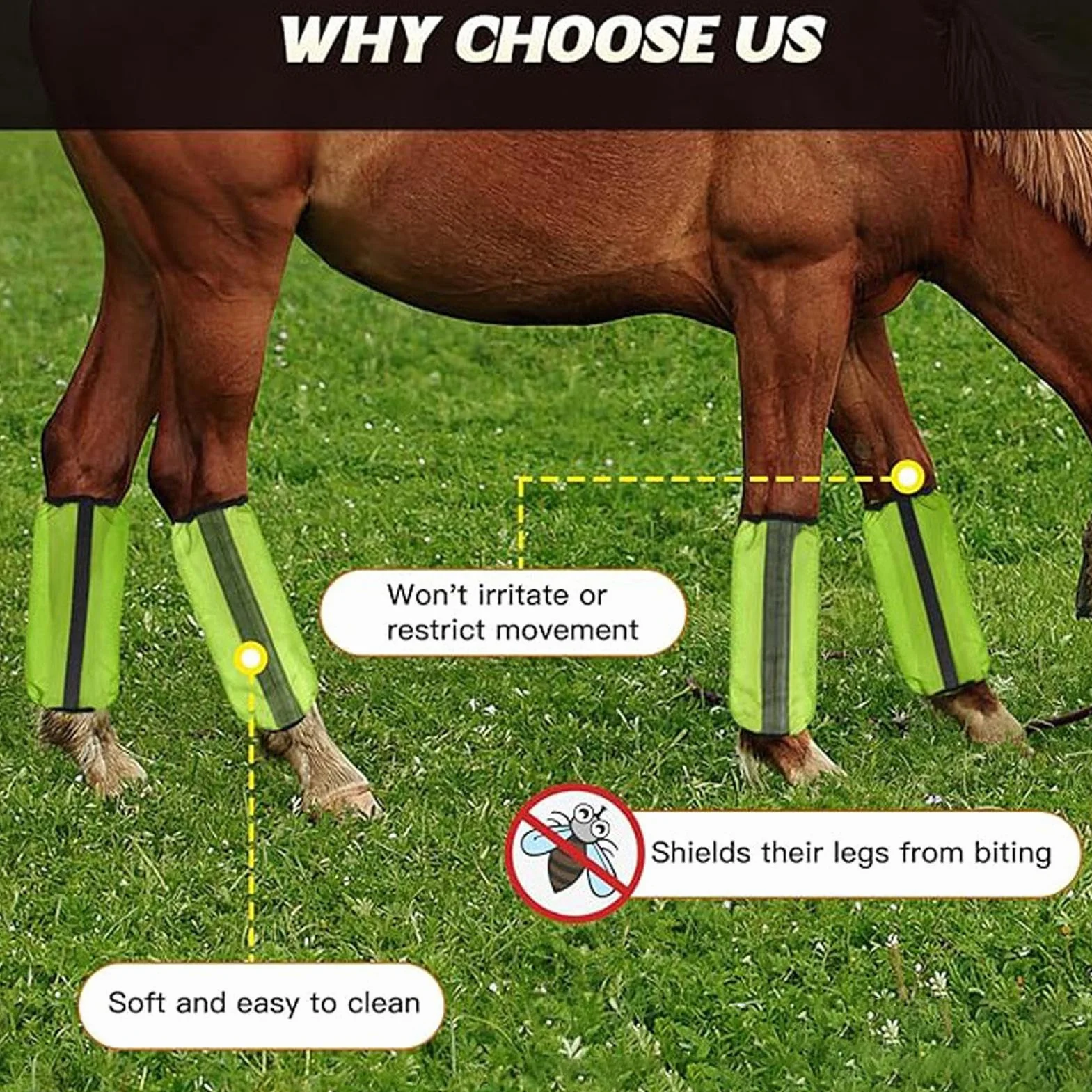 4 Piezas De Botas Contra Moscas Para Caballos, Diseño De Flujo De Aire Transpirable, 40x33x0,5 Cm, ​​Leggings De Botas Para Moscas Para Caballos De Malla, Calcetines Para Piernas Equinas, Protección C