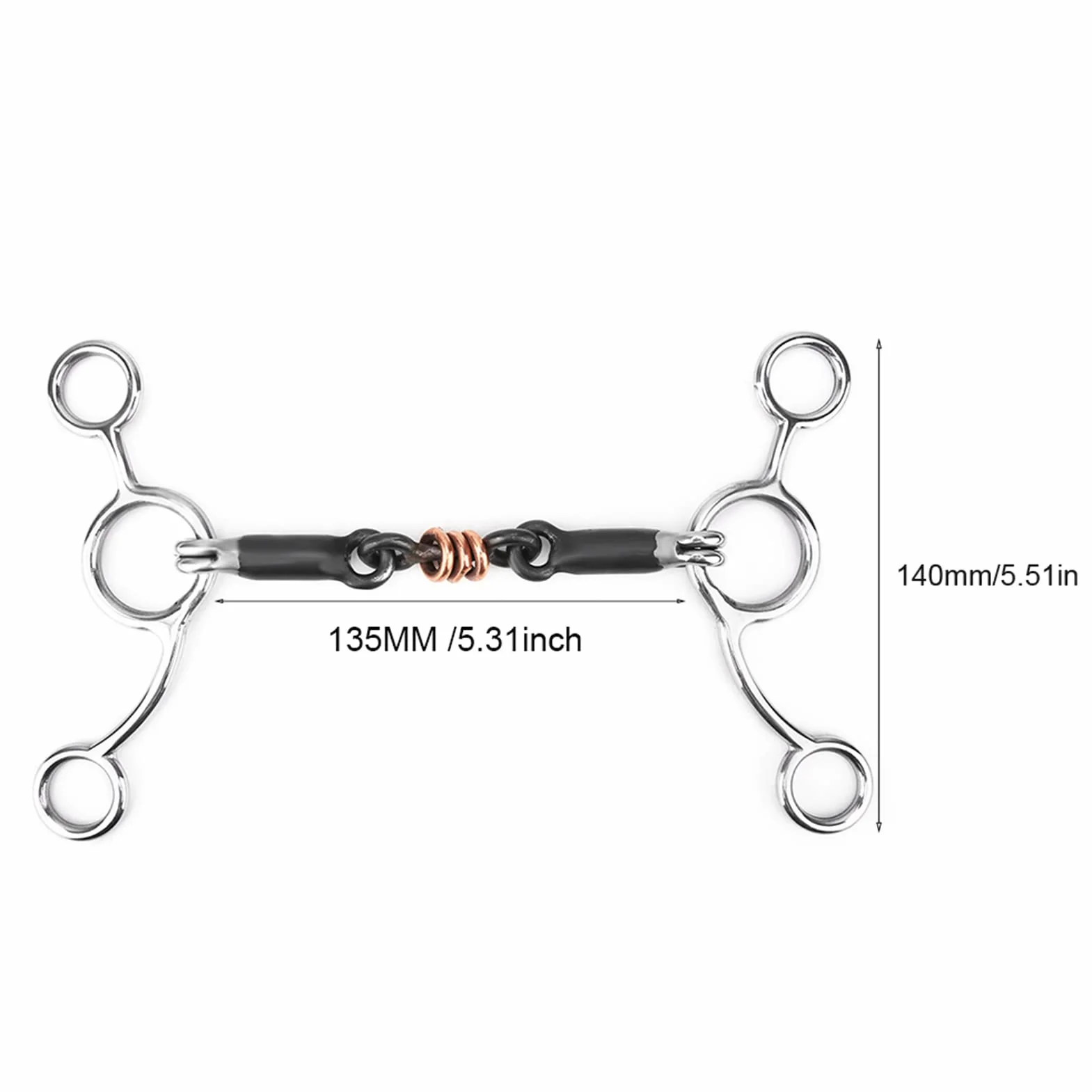 Mordaza de Caballo barrel racing horse bit Broca de Mordaza de Acero Inoxidable con Anillo Suelto Ecuestre con Boca de Acero Negro barrel racing horse Losse ring