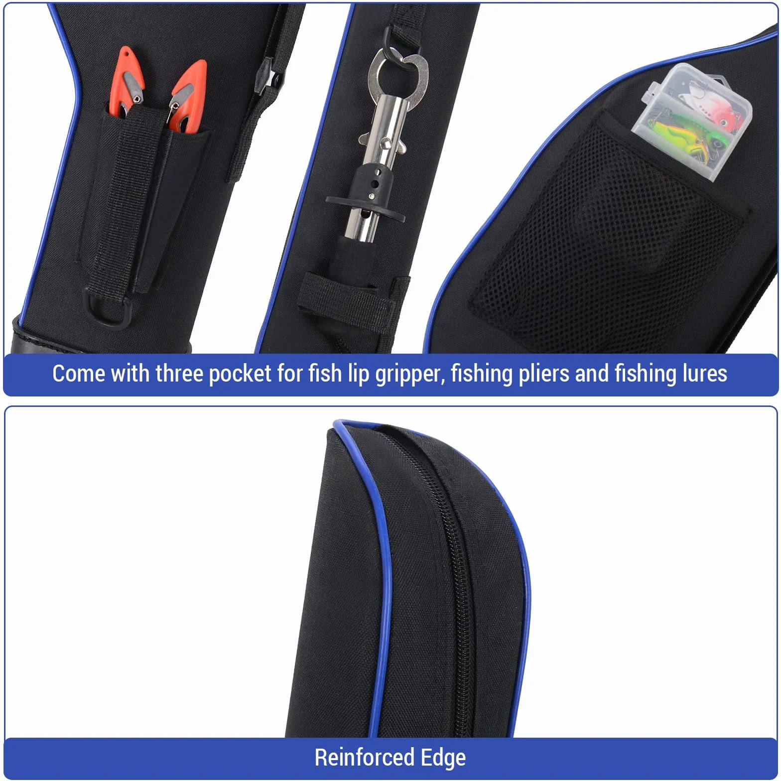 Lixada Bolsa Impermeable para Cañas de Pescar 1,3 m, Almacenamiento Rígida