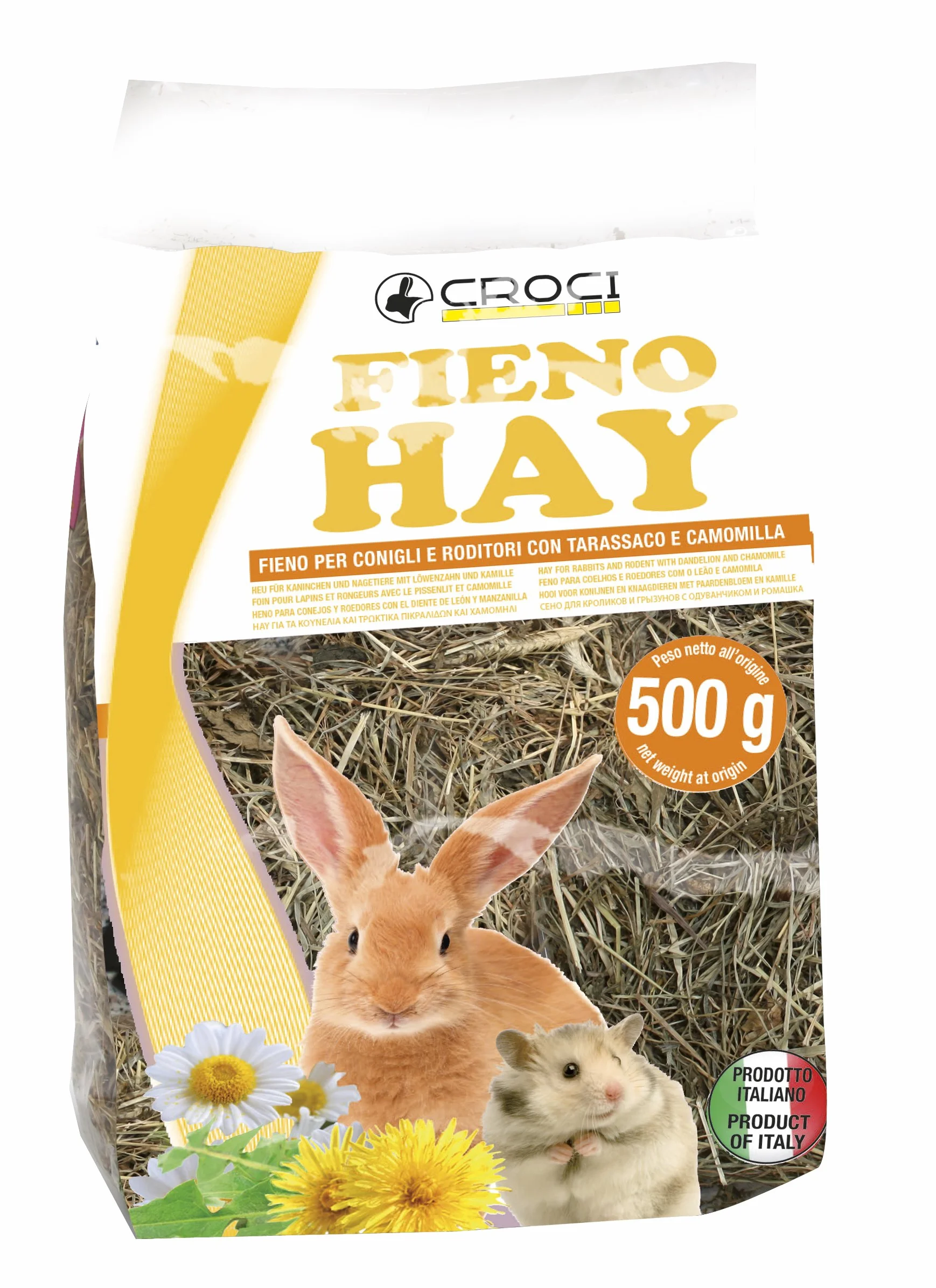 Croci comida heno Taraxacum/camomila para pequeños animales 500 G