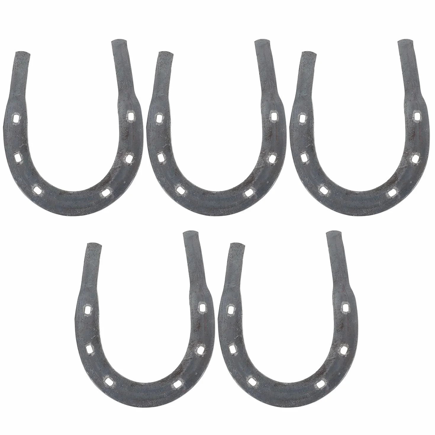 5 herraduras reemplazables para caballos y burros, almohadillas de metal firme, tamaño 2 con ranura abierta, suministros de herradura para uso ecuestre y estable, mango cómodo