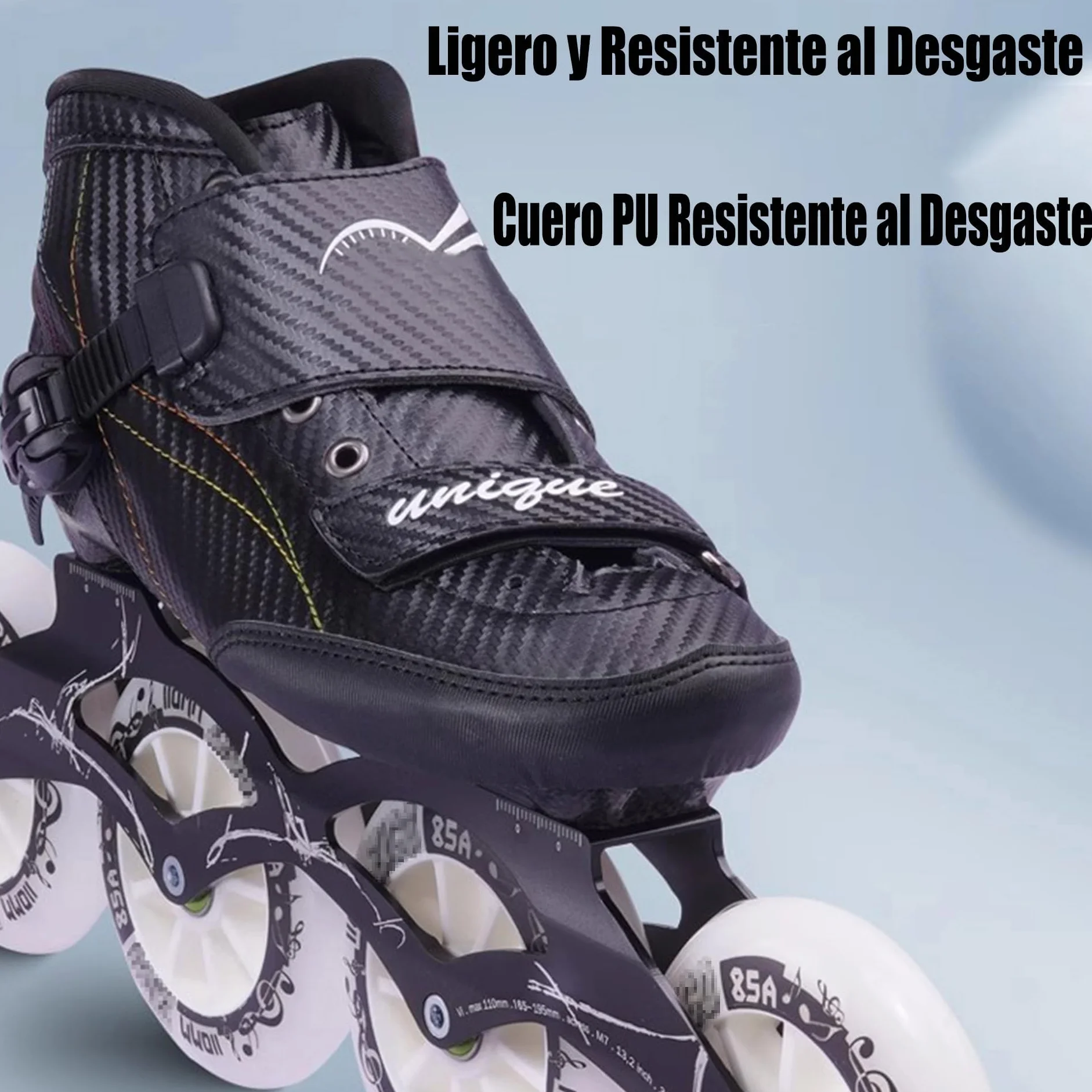 Patines Profesionales En Línea Fibra de Carbono Adultos Velocidad Exteriores