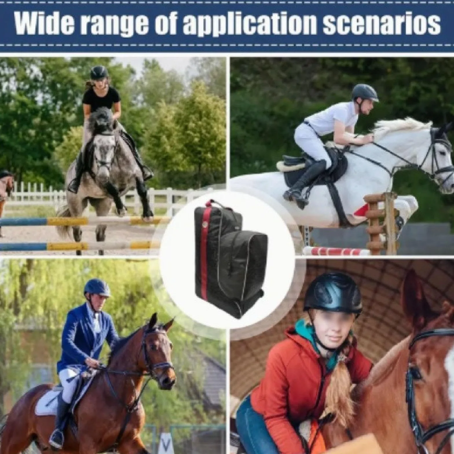 Bolsa para Botas de Equitación, Protección para Competición y Equipo Ecuestre de Tela Oxford, Bolsa de Arneses para Caballos, Bolsa para Botas de Montar de Vaquero, Impermeable, Multiusos