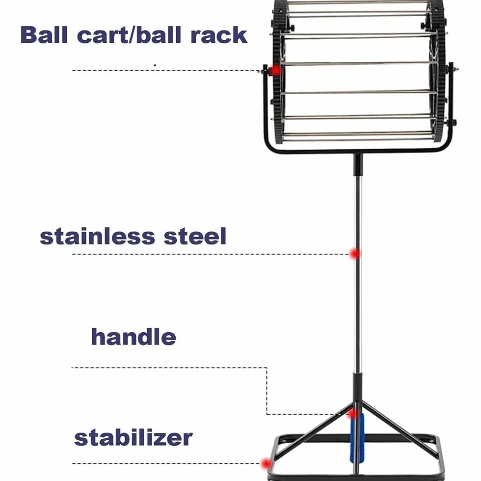 Recogedor automático de pelotas de tenis 2 en 1, capacidad 80 pelotas, mango y rodillo para entrenamiento