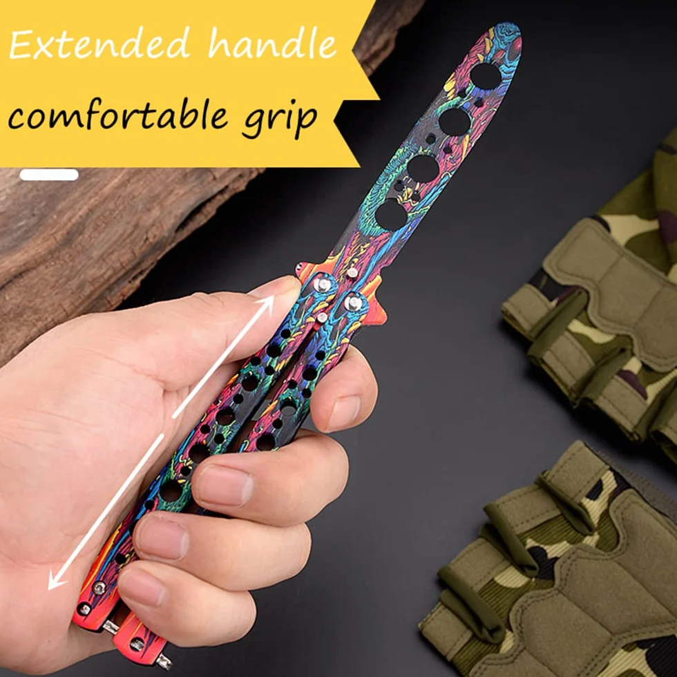 Cuchillo De Mariposa De Entrenamiento Hoja De Metal Roma Segura