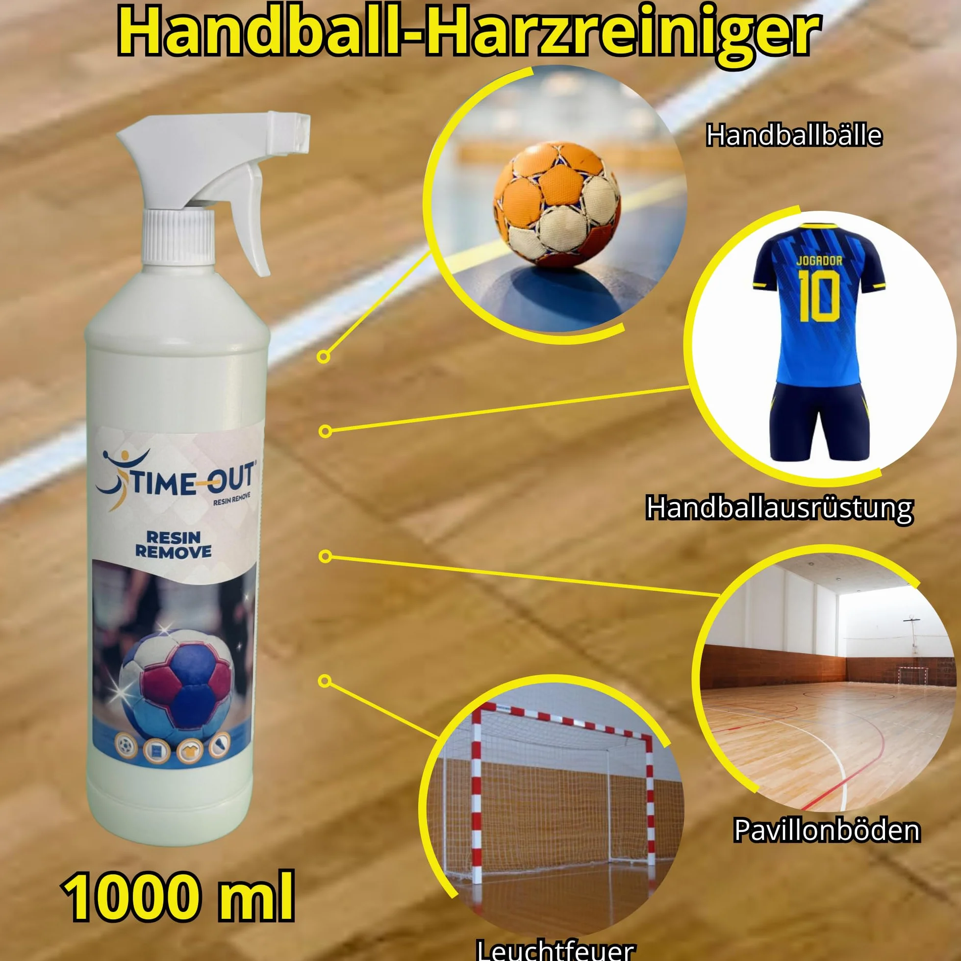 Quita Resina de Balonmano, Eliminador de Resina de Ropa y Balones, Limpiador de Suelos de Pabellones