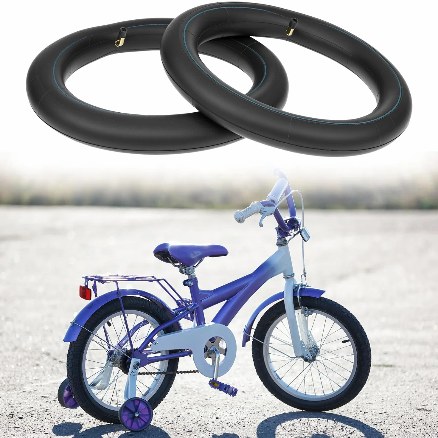 QWORK 2 Piezas 12.5x2.25 Cámaras de Aire para Bicicleta, 12 1/2 x 2 1/4 para Scooters Eléctricos