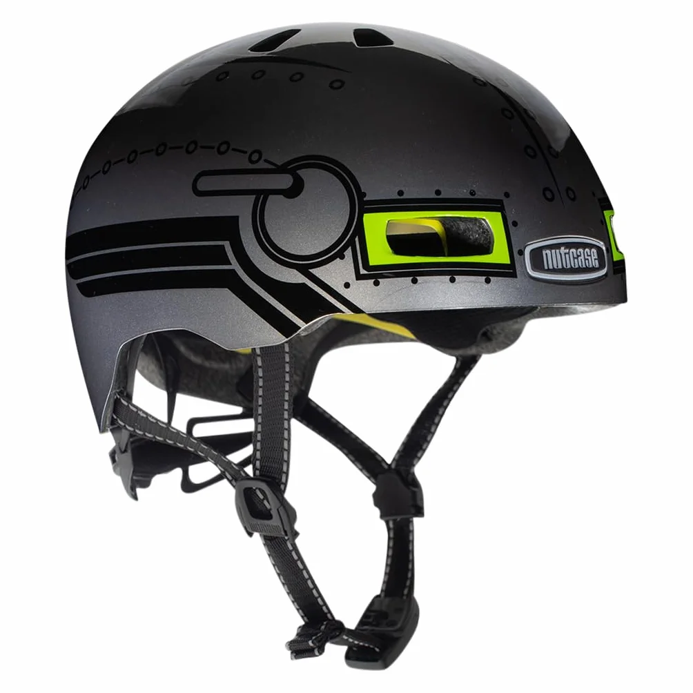 Nutcase Kinder Fahrradhelm Little Nutty Gloss, Robo Boy, 48-52 cm