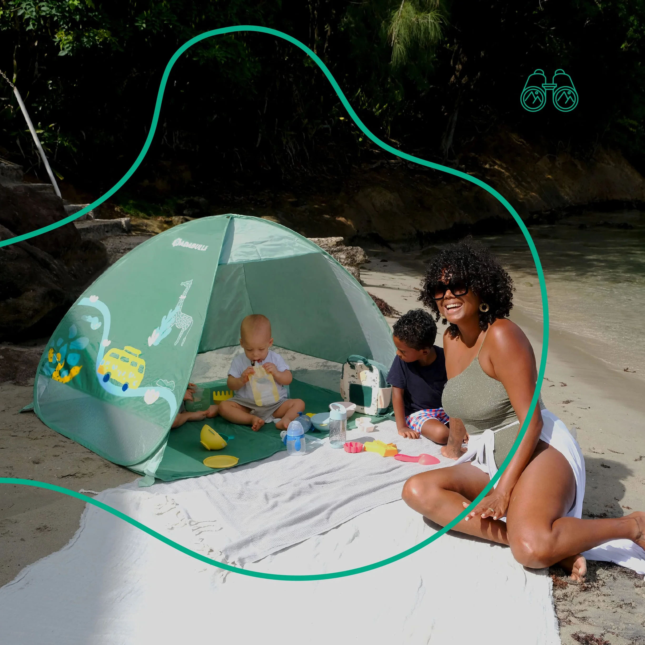 Badabulle Tienda de Playa Protección UV SPF 50+ Pop-Up Grande
