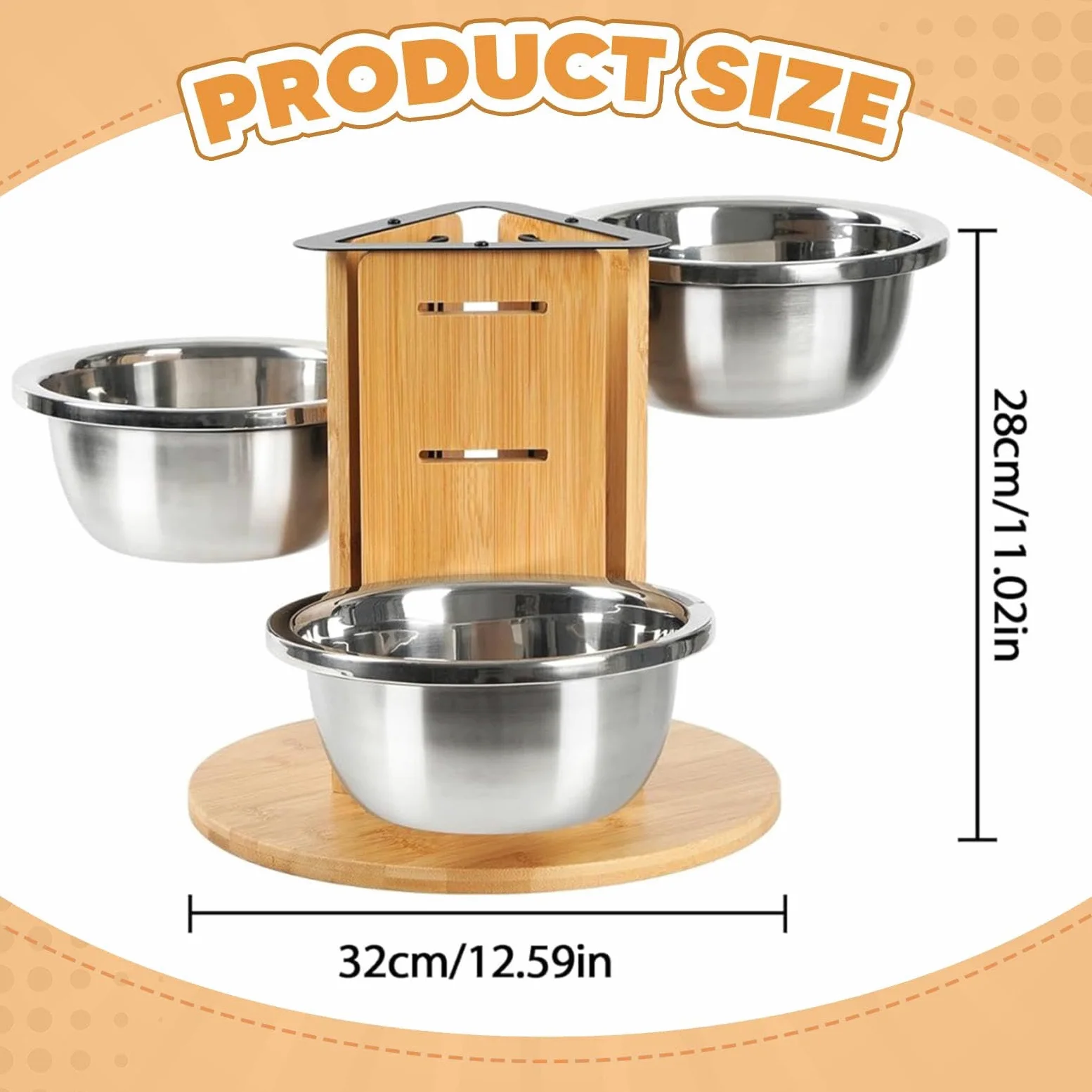F Fityle Comedero Elevado para Perros con Soporte de Madera Resistente Y Ligero, Altura Ajustable. Ideal para Perros Pequeños, Medianos Y