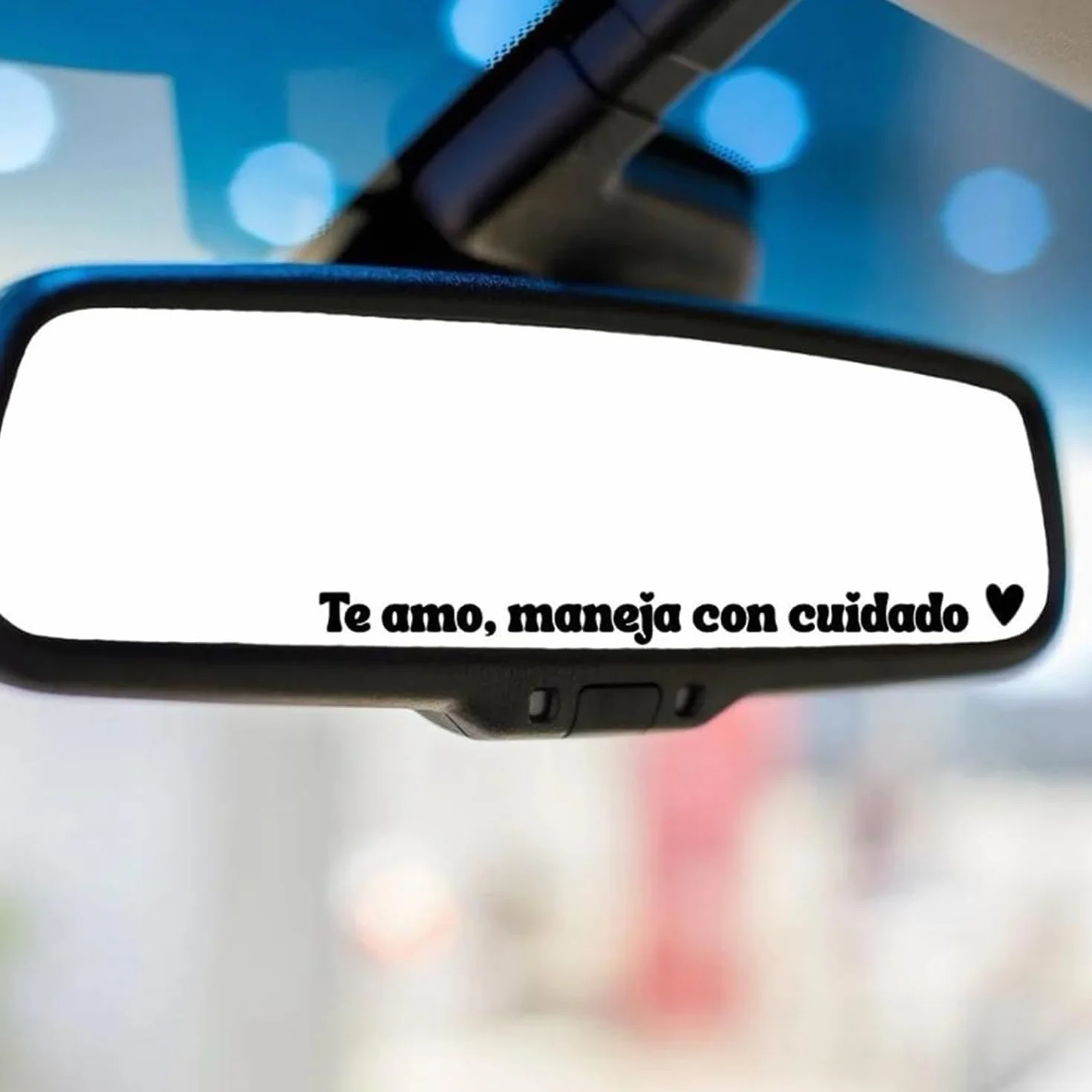 Calcomanías inspiradoras Te amo maneja con cuidado para espejo retrovisor impermeable ventana coche negro 5 unidades