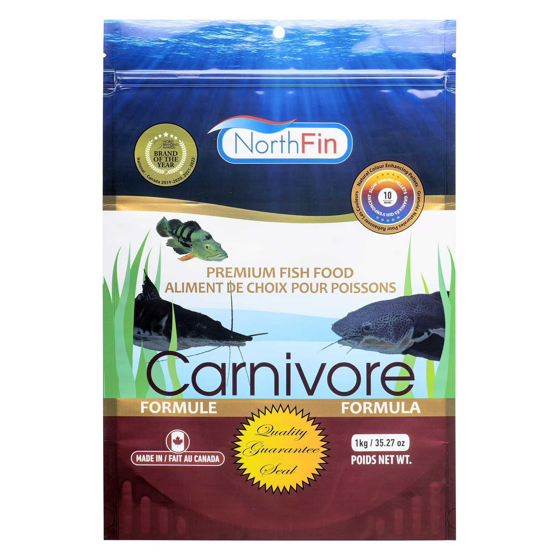 northfin Masa de Fórmula carnívoros – 10 mm hundimiento Pellets – 1 kg