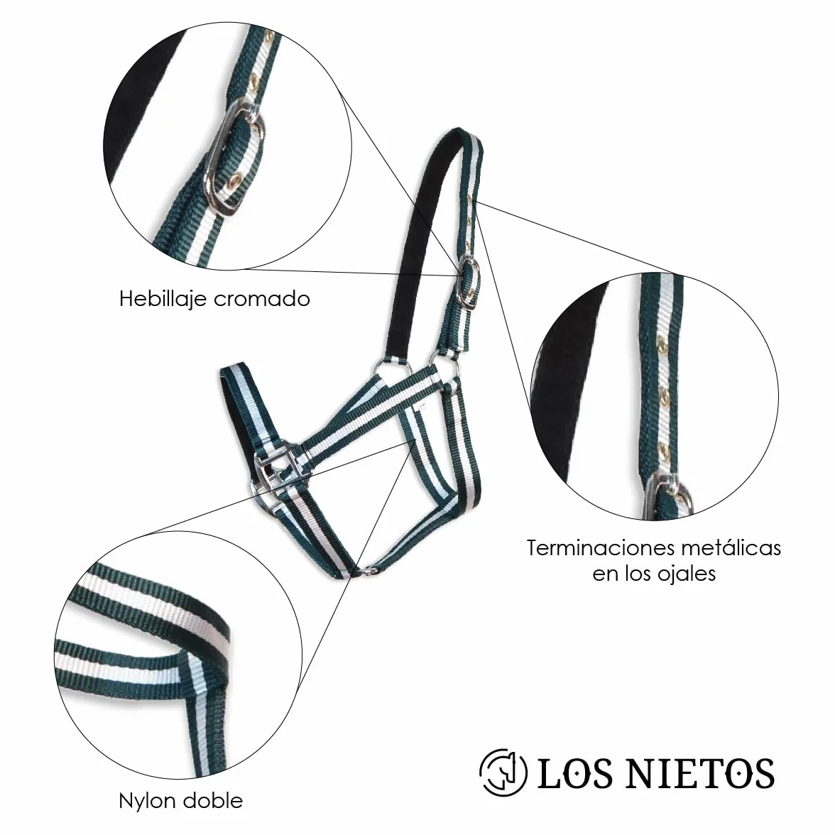 Cabezada Cuadra Eco Los Nietos Talla COB Color Rojo España Equipamiento Caballo