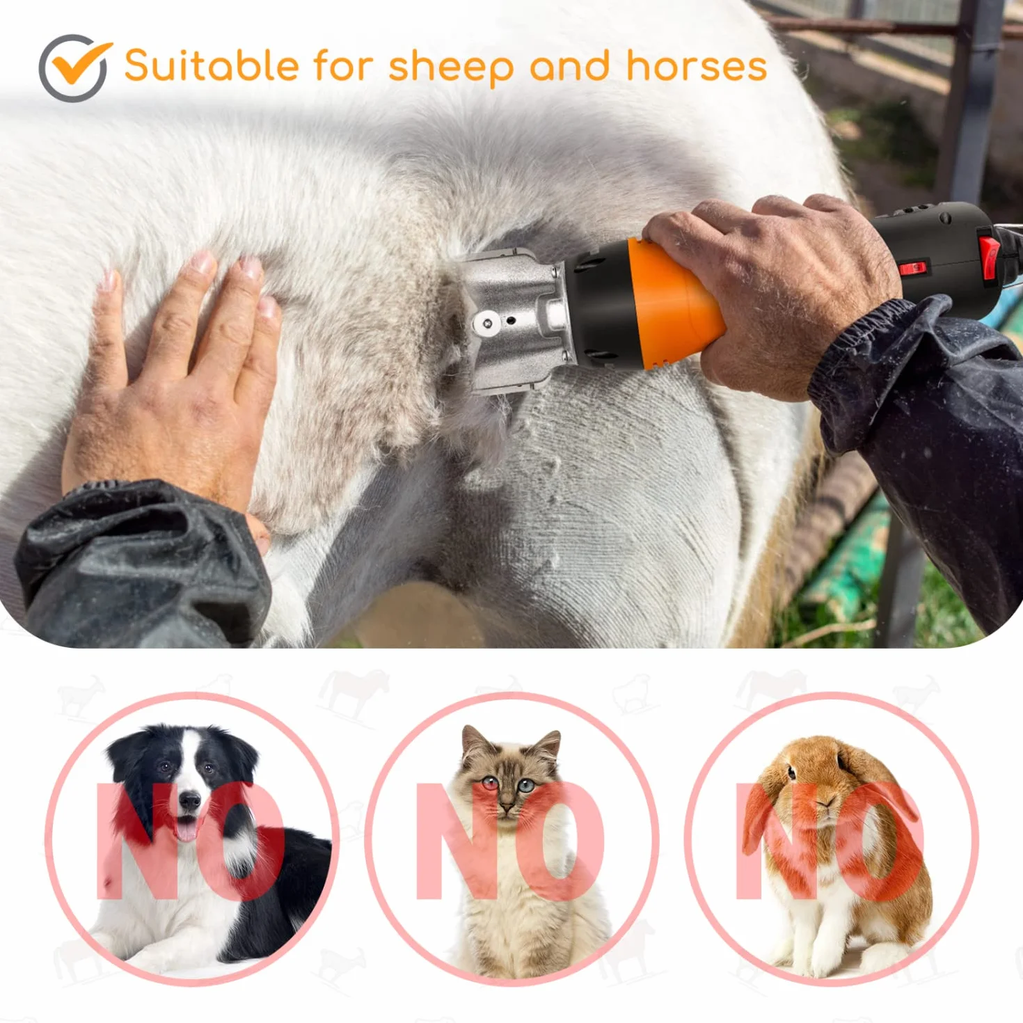 Nobleza 550W de Pelo Caballos máquina para esquiladora Caballo Cortar ovejas eléctrica cortadora Maquina Profesional Kit de Belleza de Ajuste de Seis velocidades