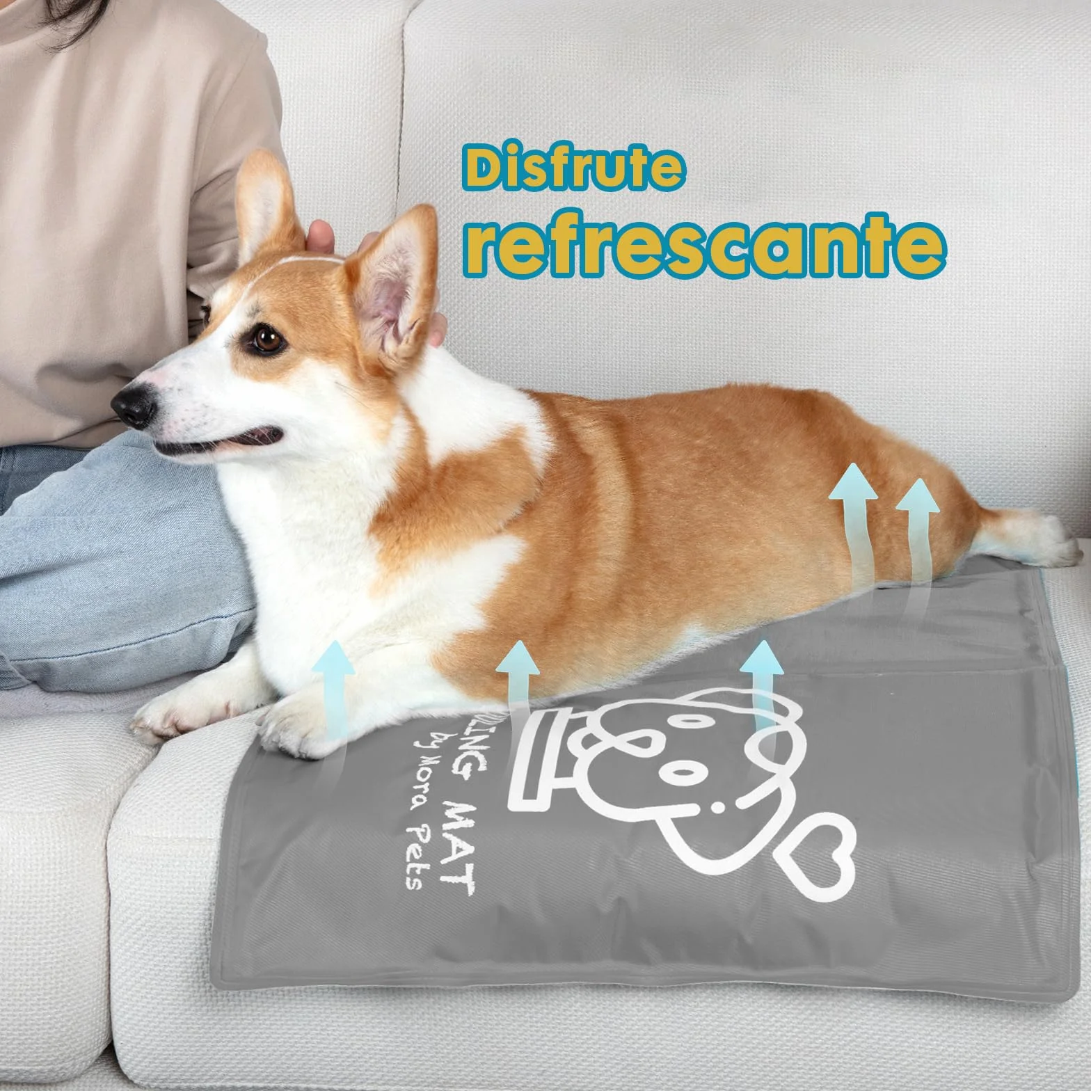 Pawtasy Cama refrescante Perro Manta refrigerante Gatos Cama Fria para Perros Verano Alfombrilla refrigerante Alfombra Colchoneta Ideal para Mascotas Extra Grande, XXL 120 x 80 cm Gris