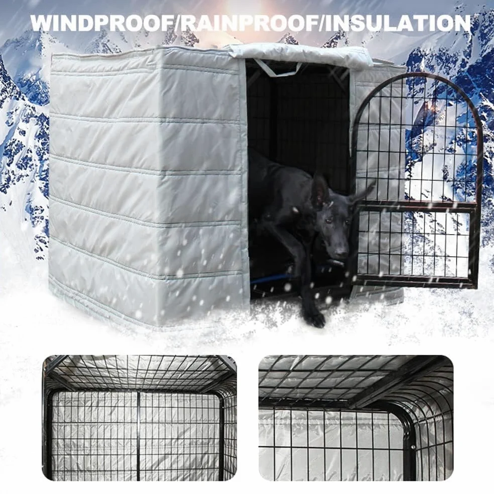 Funda Cálida Para Jaula Mascotas, Protector De Nido Grueso Para Mascotas, Cálido Y Frío Para Invierno, Manta Cálida a Prueba De Viento Para Jaula, Para Calidez Mascotas Al Aire Libre - Varios Tamaños