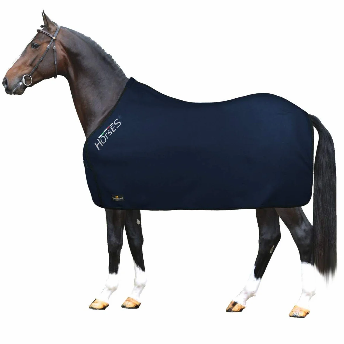Horses, Manta Polar Para Caballos, Modelo Basic, Suave y Confortable, Ideal Para Transporte y Después del Trabajo (Azul- 162 cm)