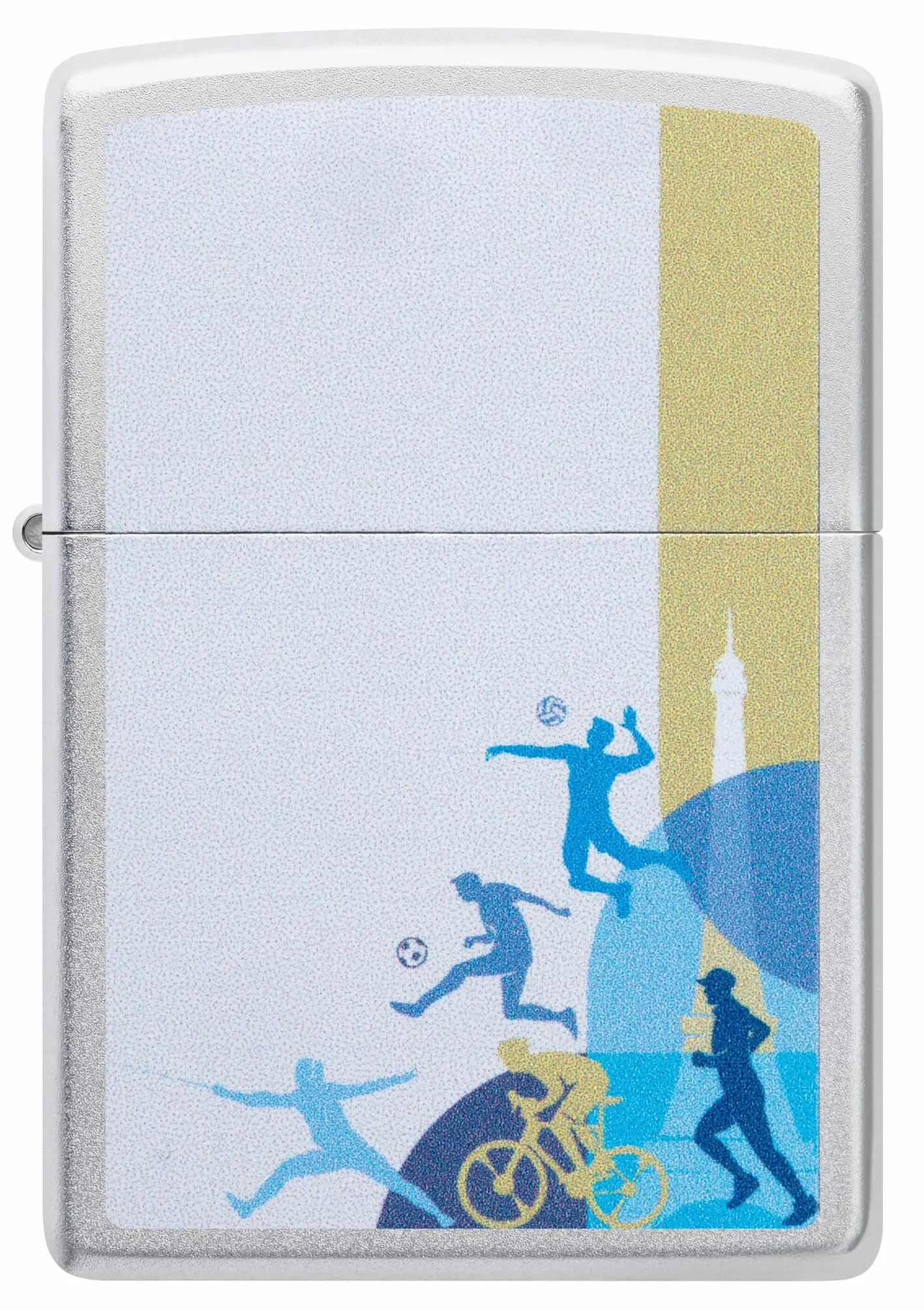 Zippo Encendedor a prueba de viento Sports Players Satin Chrome Recargable Caja regalo