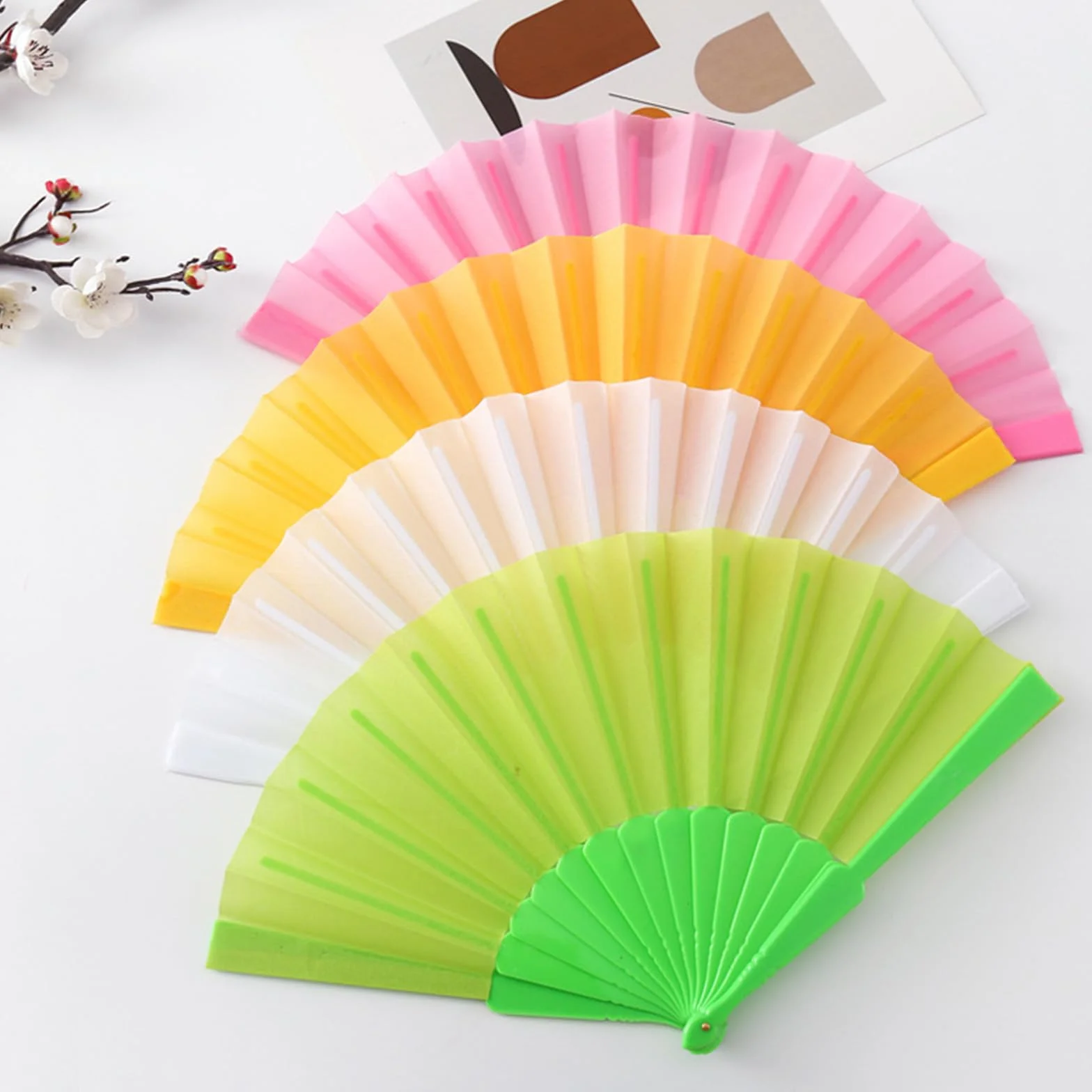Abanico plegable chino retro de mano grande para baile cosplay fiesta