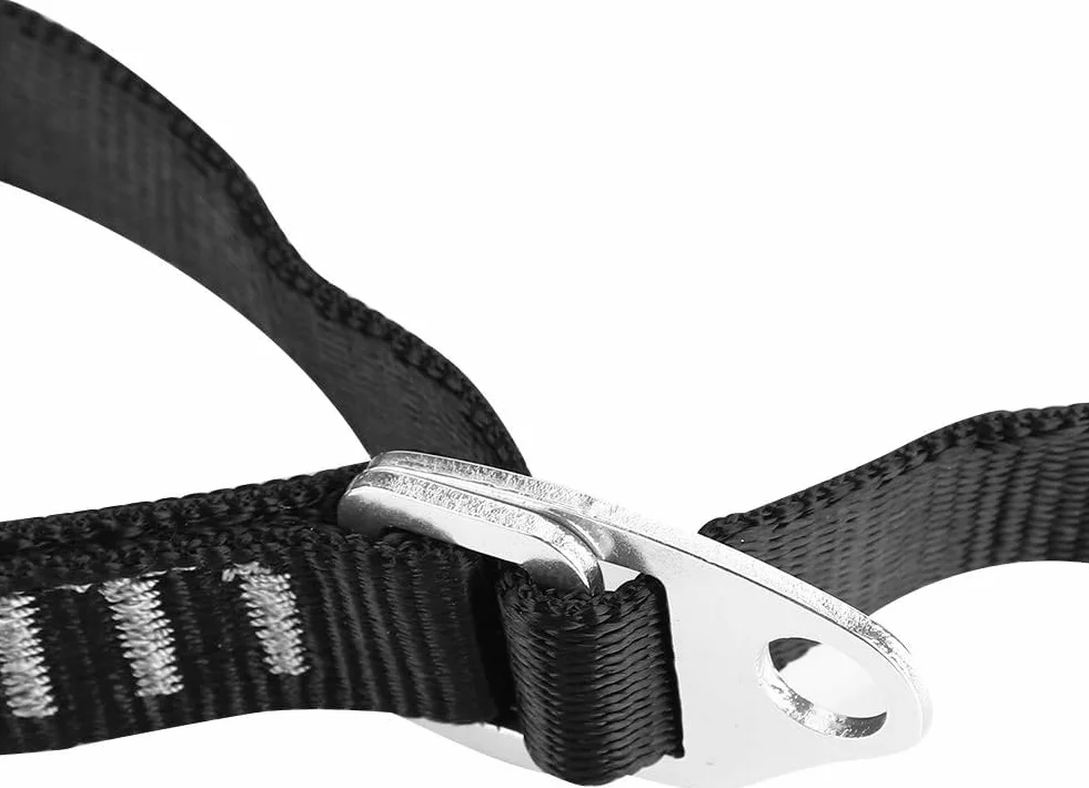 DEWIN Cinturón de Pedal de Eslinga Ajustable 108x2cm Fibra Poliéster para Escalada Montañismo (Negro)