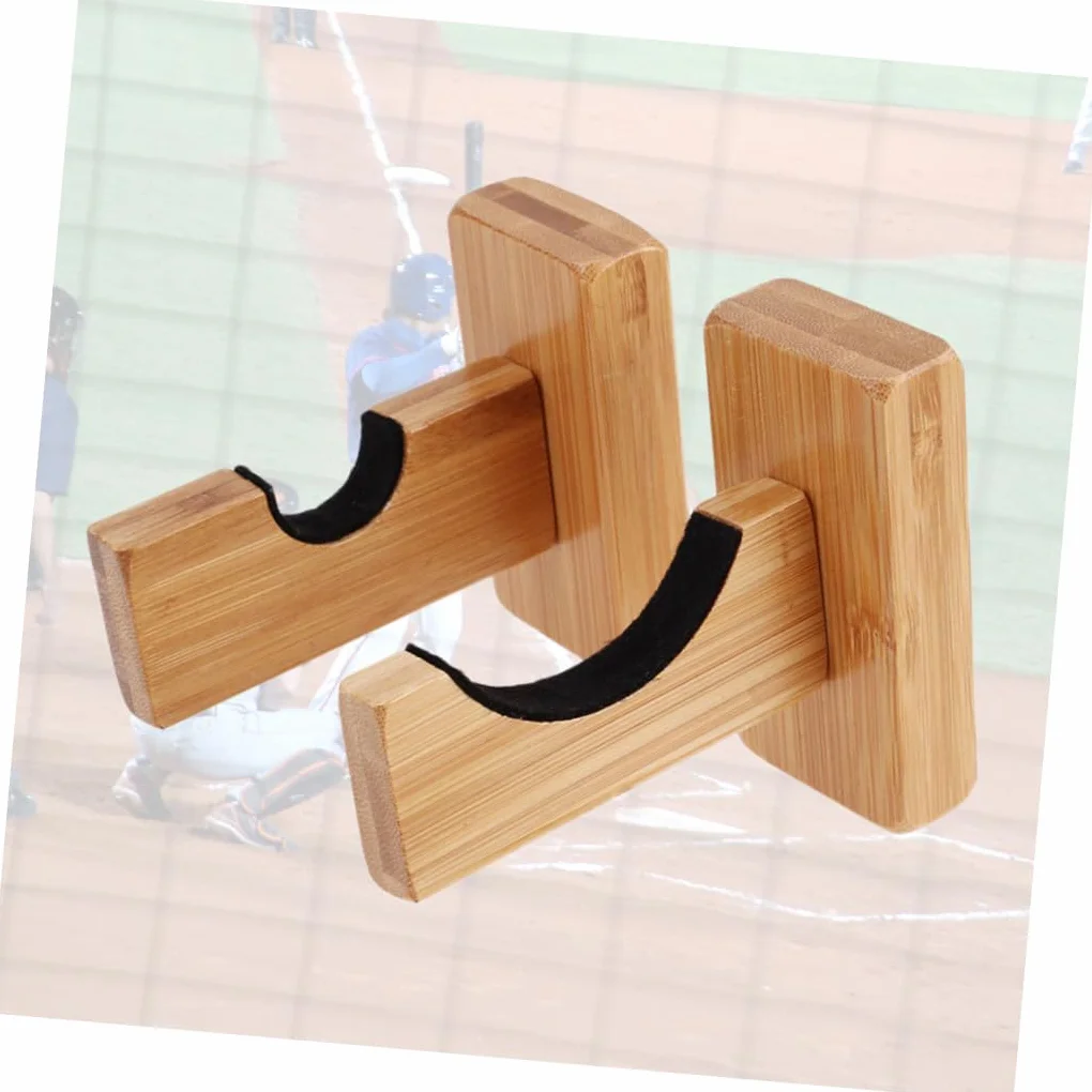 Toyvian 2 Soporte Para Bates De Béisbol De Madera Soportes De Pared Horizontales Estante Exhibir