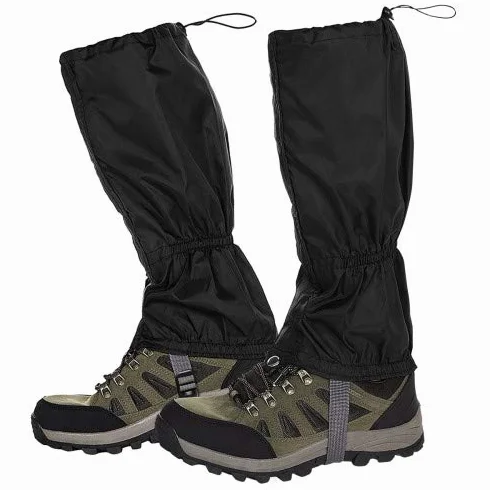 Polainas Impermeable 39 cm a Prueba de Nieve Transpirables Antipicaduras Oxford para Caza Montaña Esquí (1 Par, Negro)