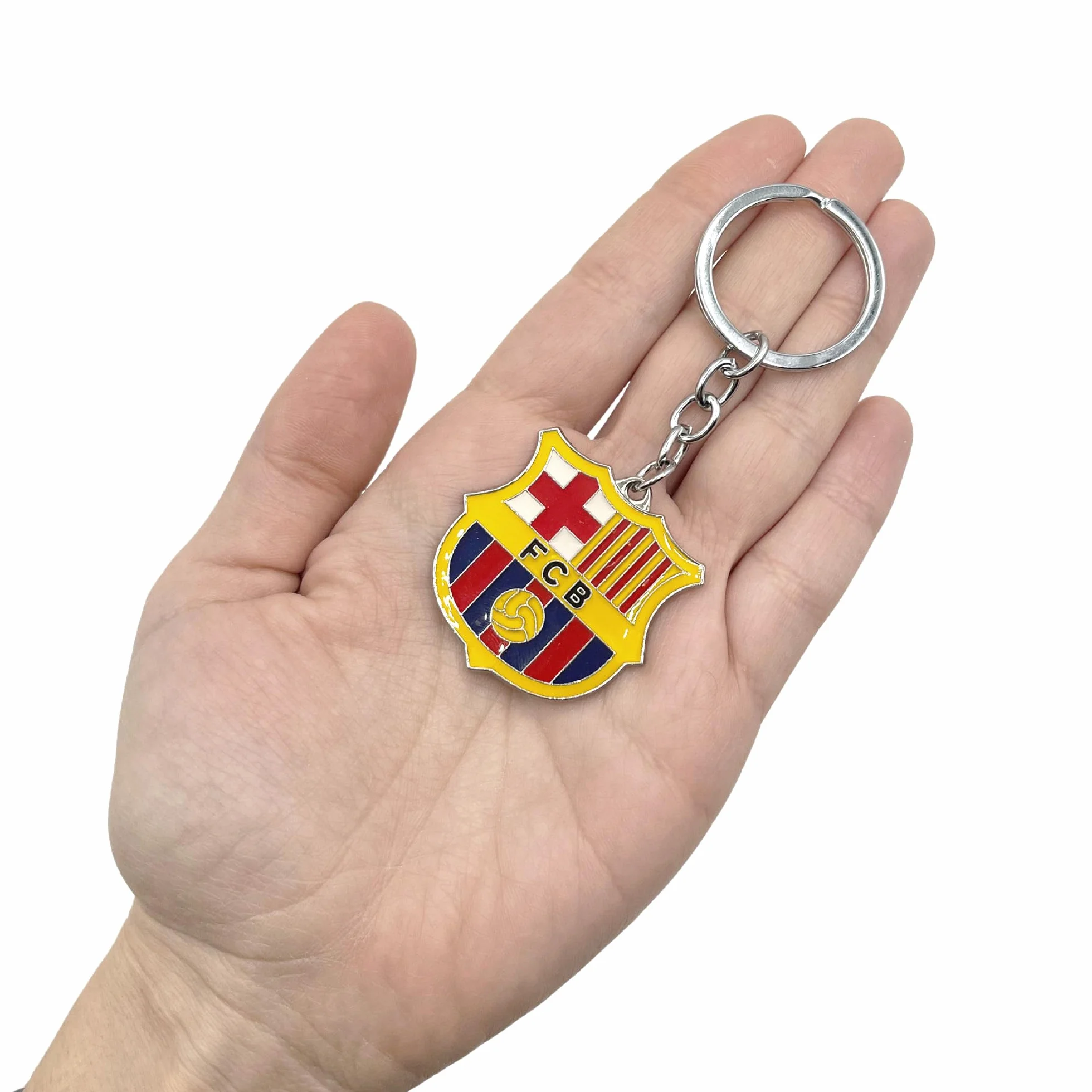 Llavero metálico Barsa Barça, diseño multicolor con emblema, llavero de metal edición aficionado