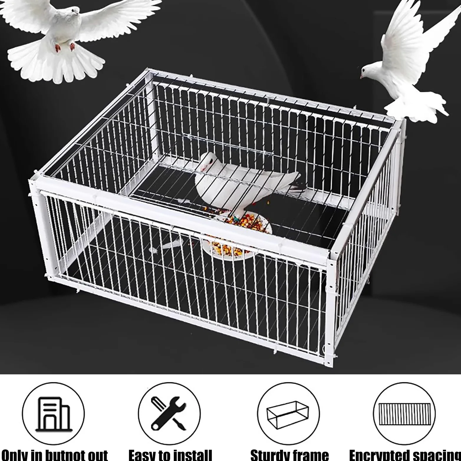 Jaula para pájaros, Trampa para Palomas, Jaula para gallinas y pájaros con diseño a Prueba de Fugas, gallinero portátil para Palomas con Entrada unidireccional, Jaula para Palomas de Cuatro