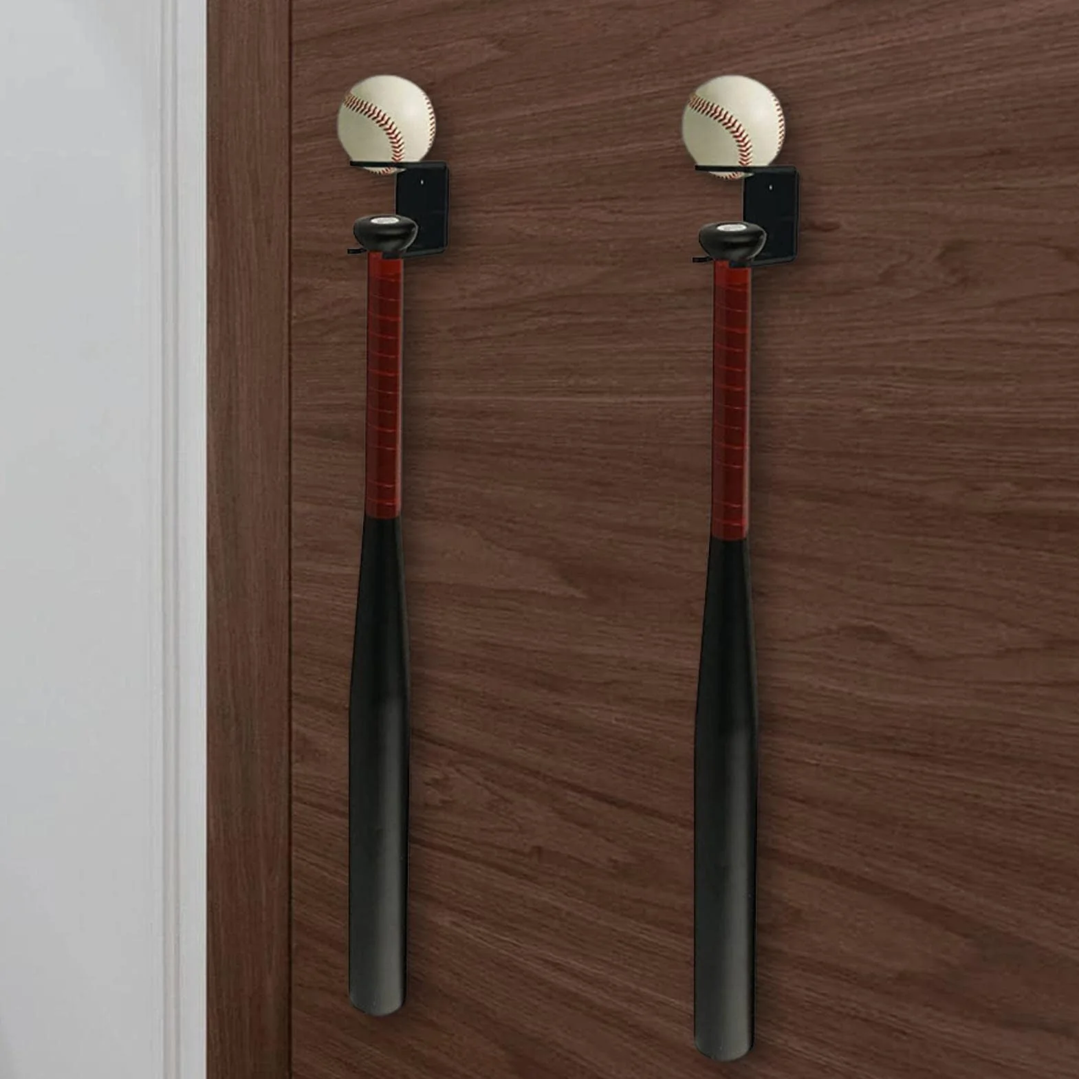 Soporte para bate de béisbol acrílico de pared, 1 par, estante vertical para hogar y oficina