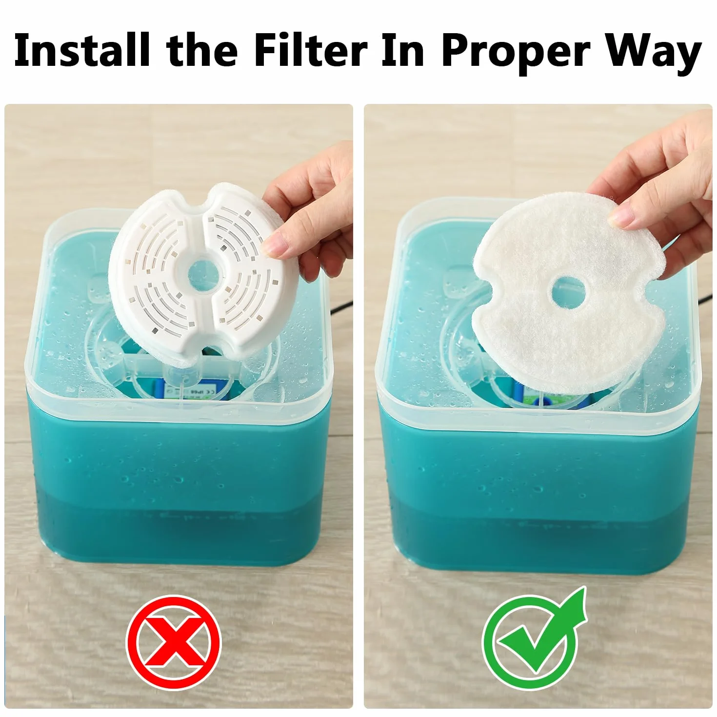 Filtro Fuente para Gatos,4 Piezas de Filtros de Bebedero Gatos, con Resina y Carbón Activado
