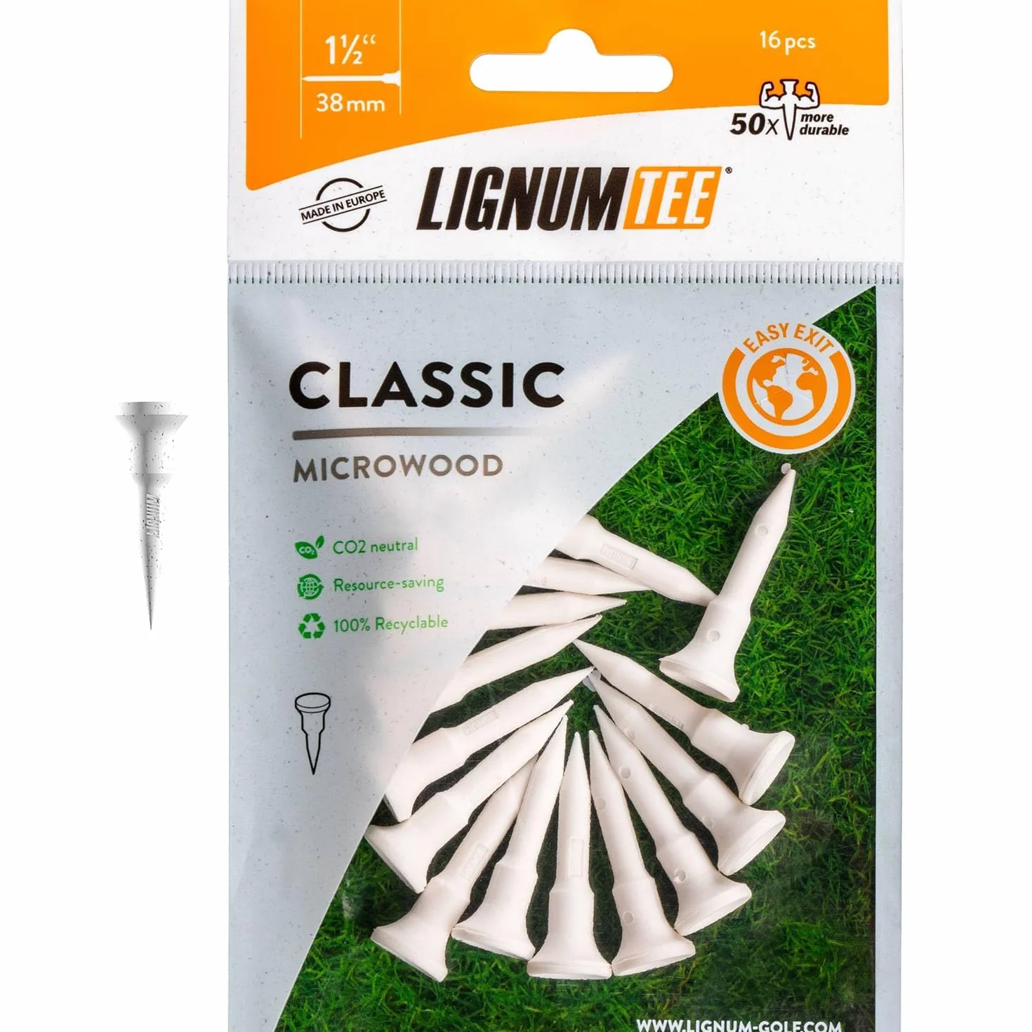 LIGNUM Camisetas blancas 38mm 16pk