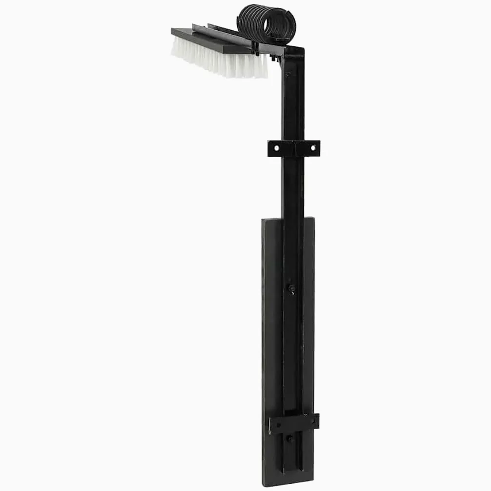 Cepillo de vaca ajustable negro blanco de PVC 84 x 10 x 91 cm para establo y pasto con montaje en pared, duradero para ganado, caballo, oveja, cerdo, ganadería en granjas y productos agrícolas