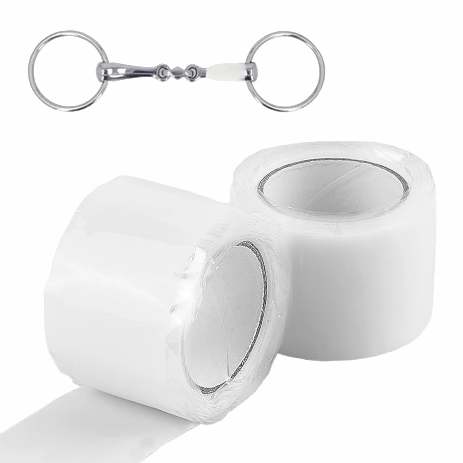 NICENEEDED 2 Rollo de Cinta para Envolver Bocados de Caballo, Protector de Silicona para Bocados de Caballo, Cinta Protectora Elástica para el Cuidado de la Broca del Caballo