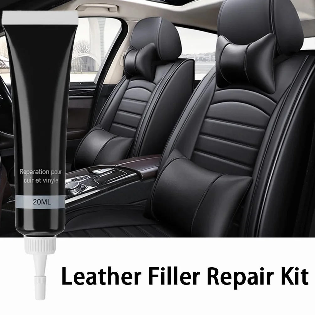 Cuero Liquido Reparador Negro Kit Reparador de Cuero para Asientos de Coche, Sofás, Zapatos y Chaquetas, Tinte Reparador Cuero Sintético y Vinilo