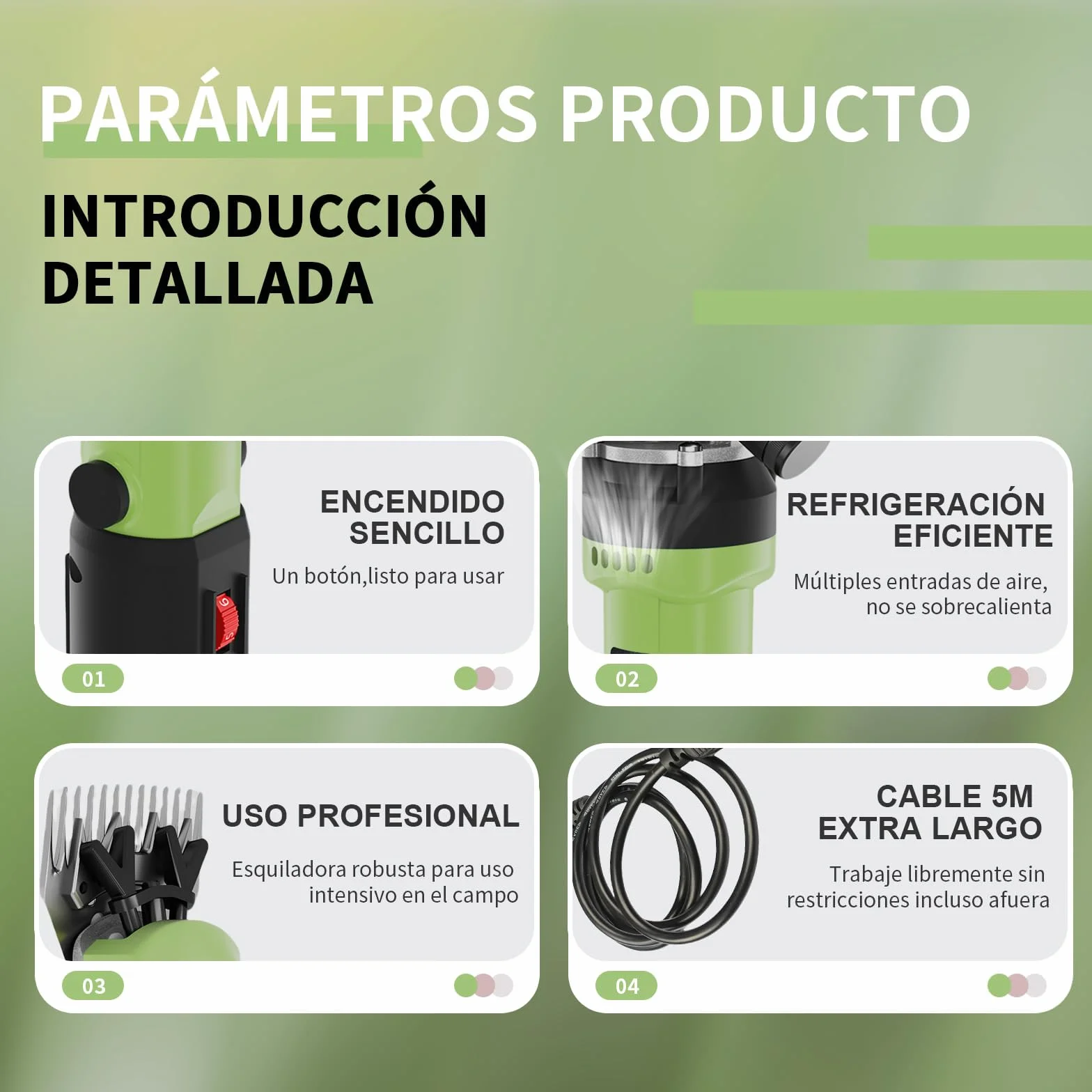 Maquina Esquilar Ovejas Profesional 1200W 6 Velocidades 3200 RPM Cortapelos Electrico para Cabras Alpacas