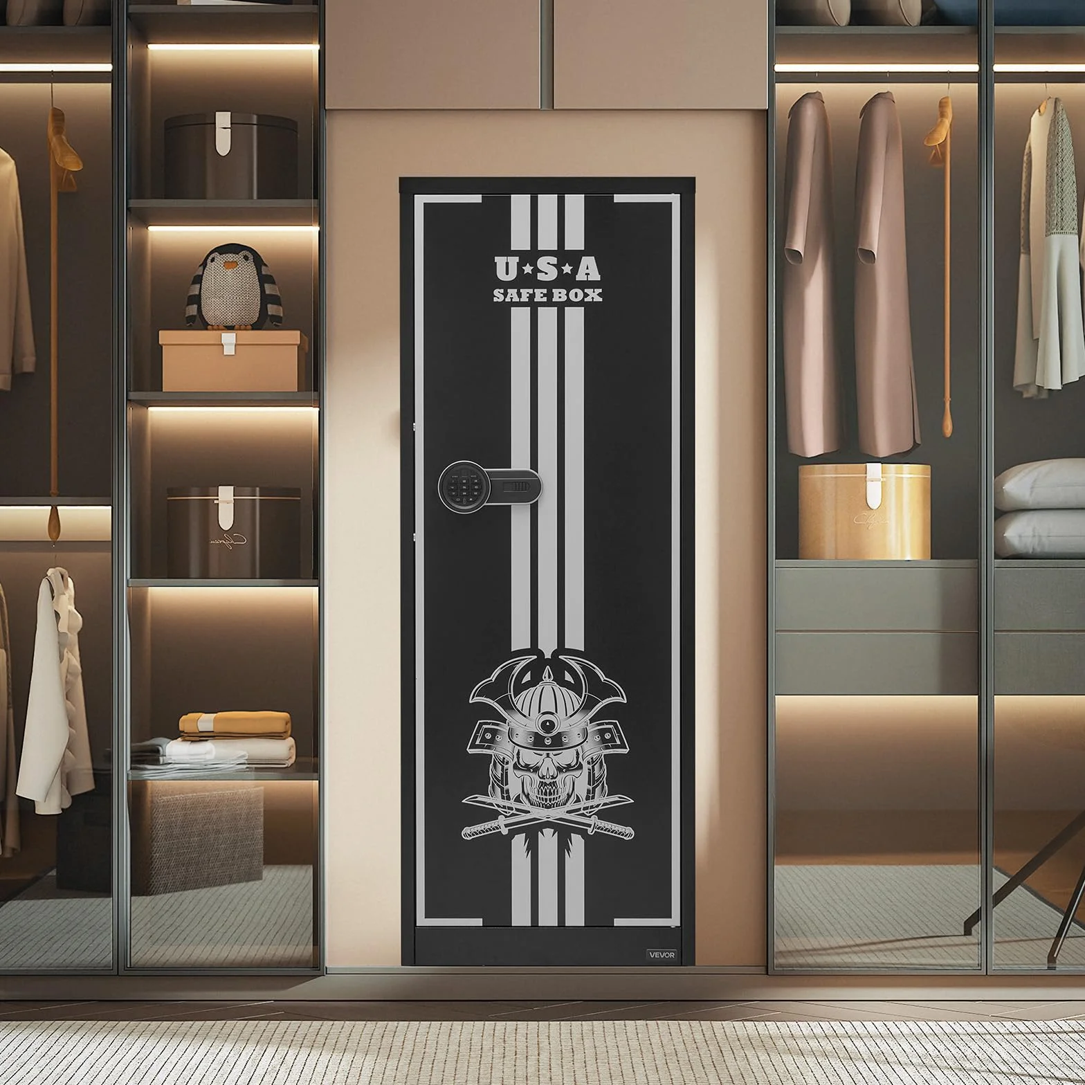 VEVOR Armario para Armas Largas con Cerradura con Contraseña, Caja Fuerte para Rifles, 536x386x1430 mm