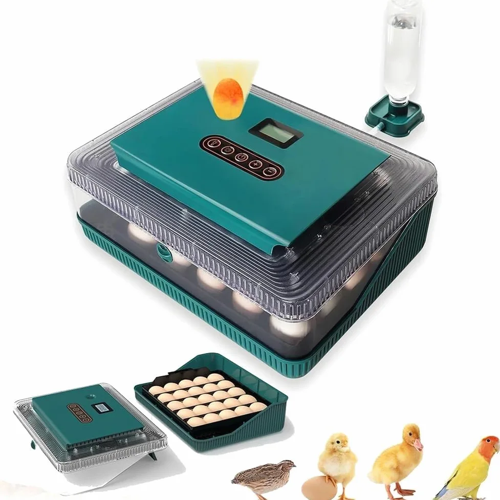 Incubadora de Huevos 25 Automática con Giro Automático 360°, Pantalla LED Inteligente Temperatura y Humedad, Incubadora para Pollos Patos Gansos, Uso Doméstico Educativo y de Laboratorio